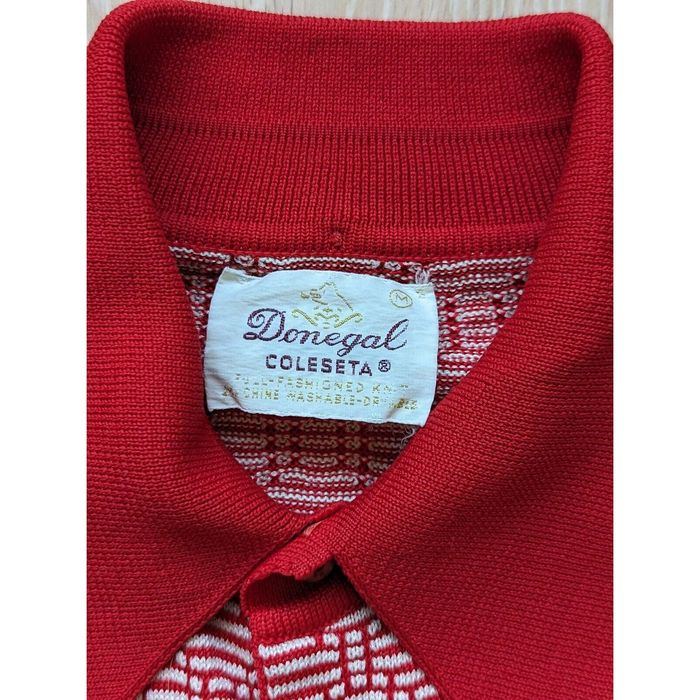 Vintage Donegal Vintage 60s Red Polyester Knit Rockabilly Polo Shirt ...