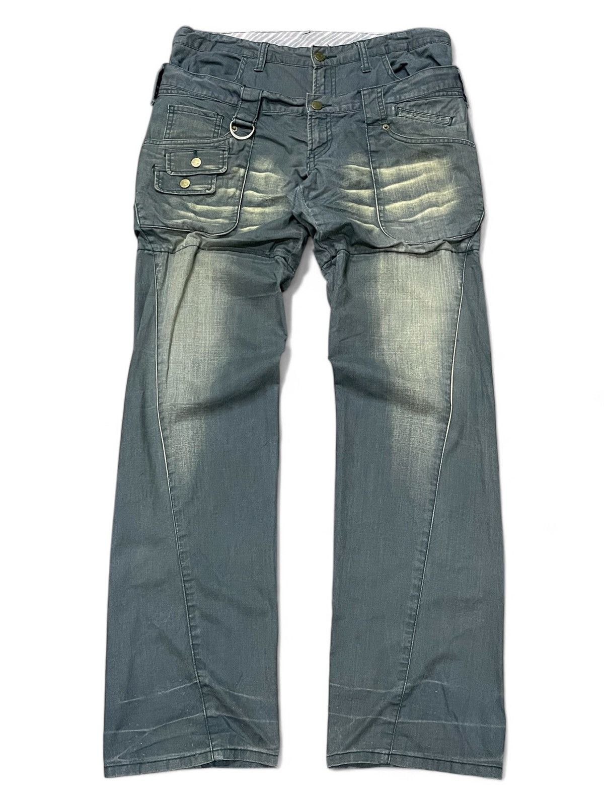 5351 POUR LES HOMMES × PPFM PPFM Japan Layered Double Waist Pocket Punk Wash Pants Size US 34 / EU 50 - 1 Thumbnail