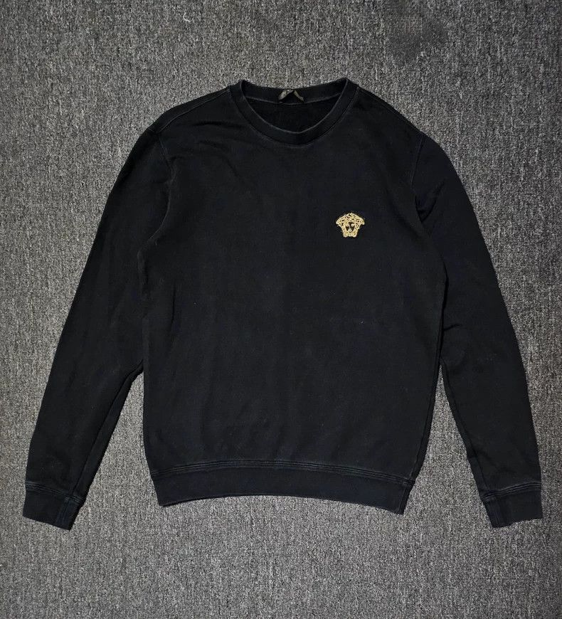 Versace Men's Black Sweatshirt with Logo-yf