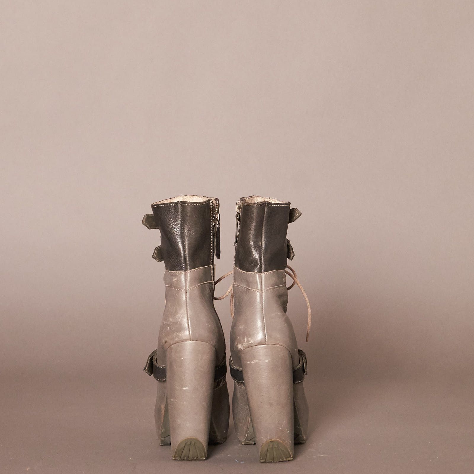 Miista Miista Andee Platform Buckle Gray Heels Boots 2011 Size US 5 / IT 35 - 4 Thumbnail