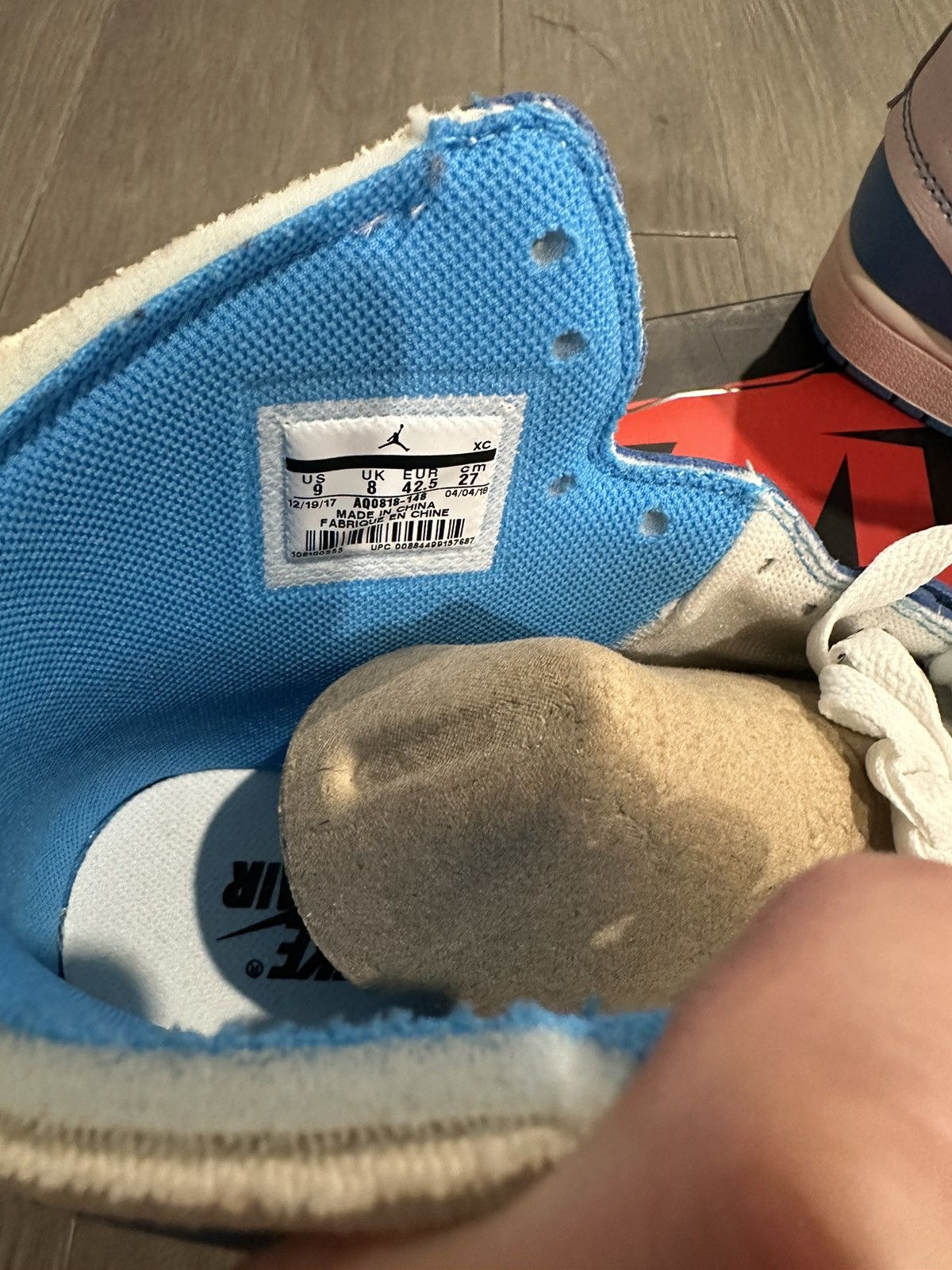 Nike × Off-White Nike X Off White Air Jordan 1 UNC Size US 9 / EU 42 - 4 Thumbnail