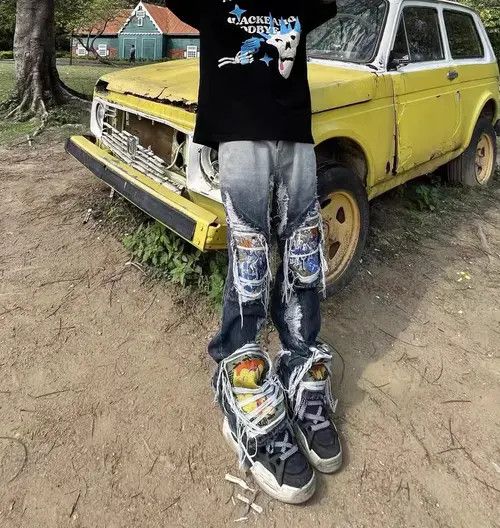 VIBE High street sabotage washed heavy embroidered ripped jeans Size US 30 / EU 46 - 7 Thumbnail