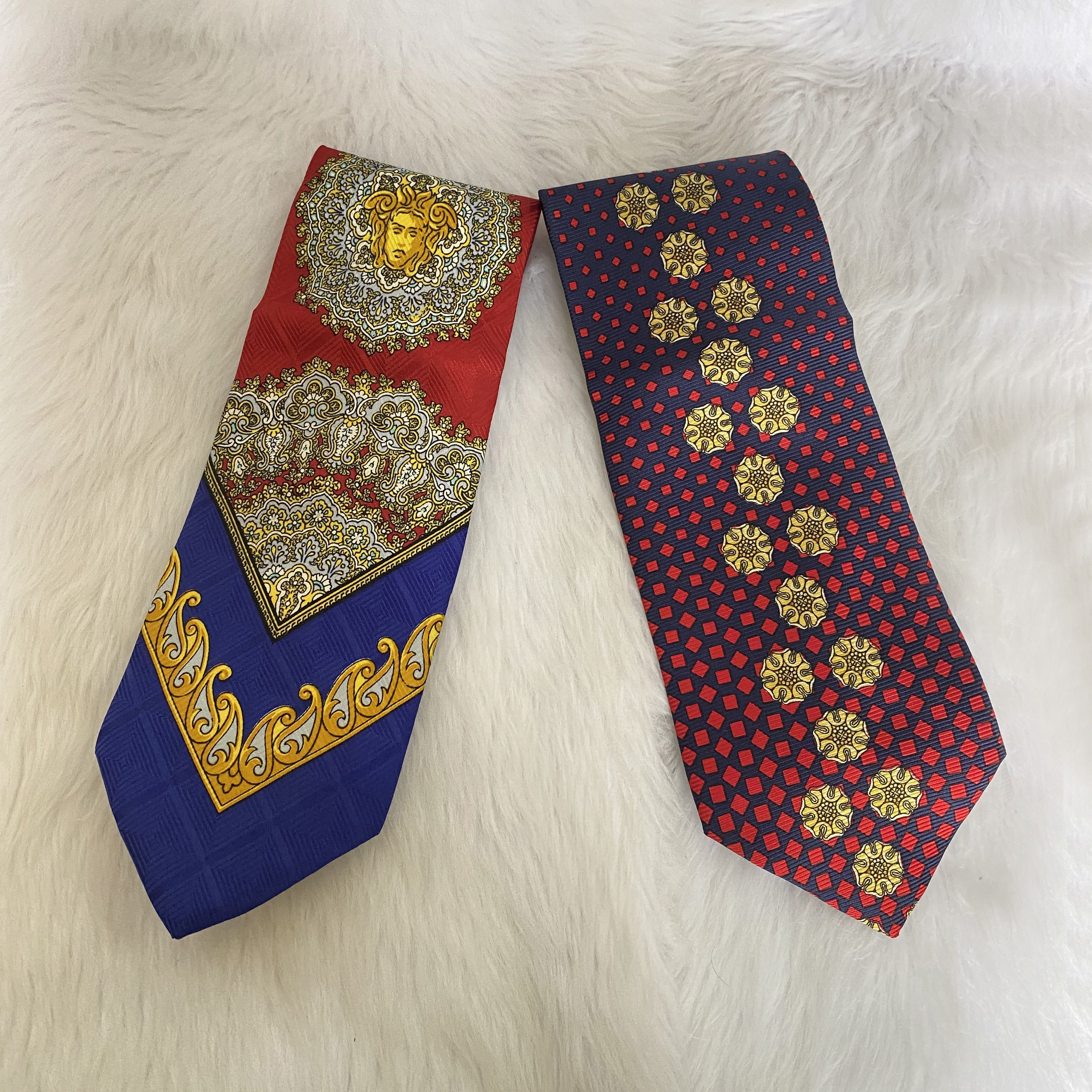Versace × Vintage Lot of 2 Vintage Medusa Silk Ties Neckties Size ONE SIZE - 1 Thumbnail