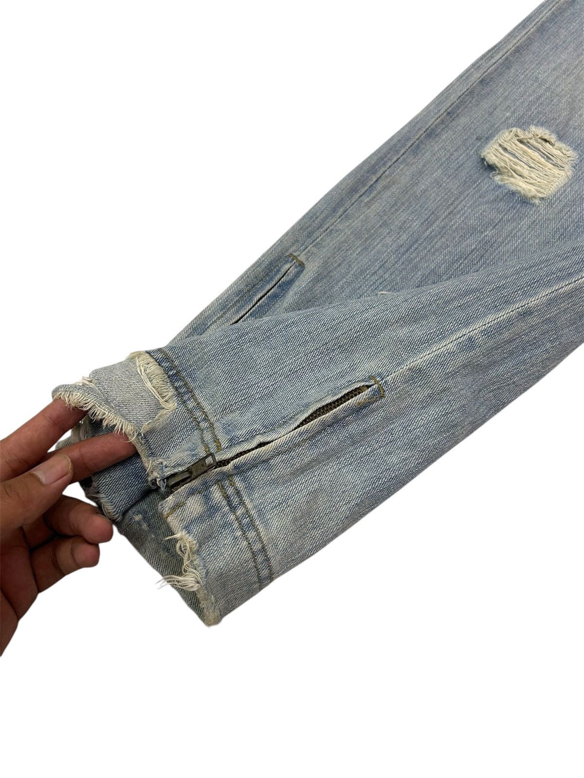 Japanese Brand × Vintage 💥Vintage Japanese Denim Exhibitionist Distressed Punk Jeans Size US 32 / EU 48 - 9 Thumbnail