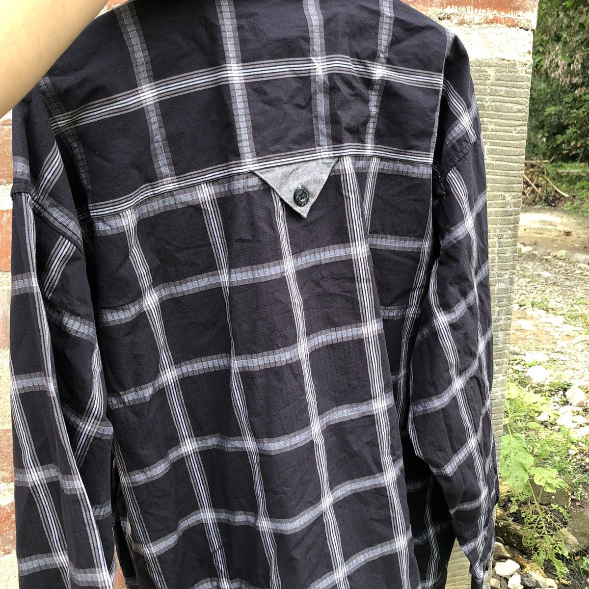 Japanese Brand × Vintage Vintage 90s Streetwear Baggy Soul Button Plaid 🍒 Size US XXL / EU 58 / 5 - 6 Thumbnail