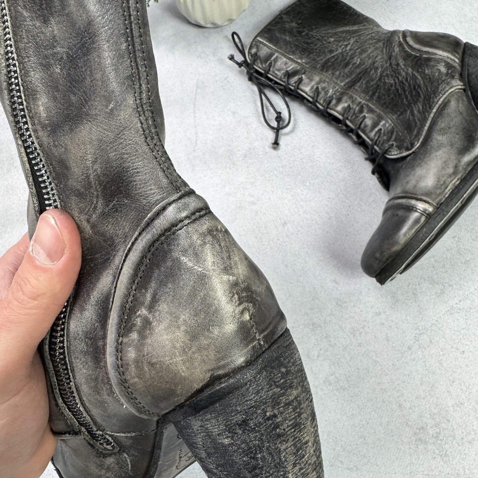 Allsaints All Saints Amarante Heel Distressed Leather Boots 39 US9 Size US 9 / IT 39 - 12 Thumbnail