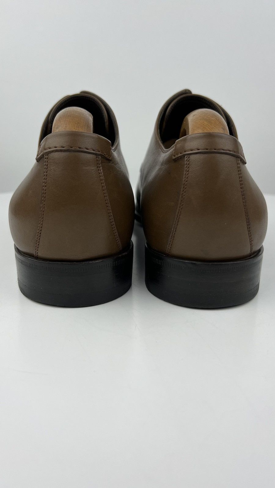 Gucci GUCCI Derby Leather Shoes Lace Up GG Metal Logo Brown Men’s Size US 9.5 / EU 42-43 - 14 Thumbnail