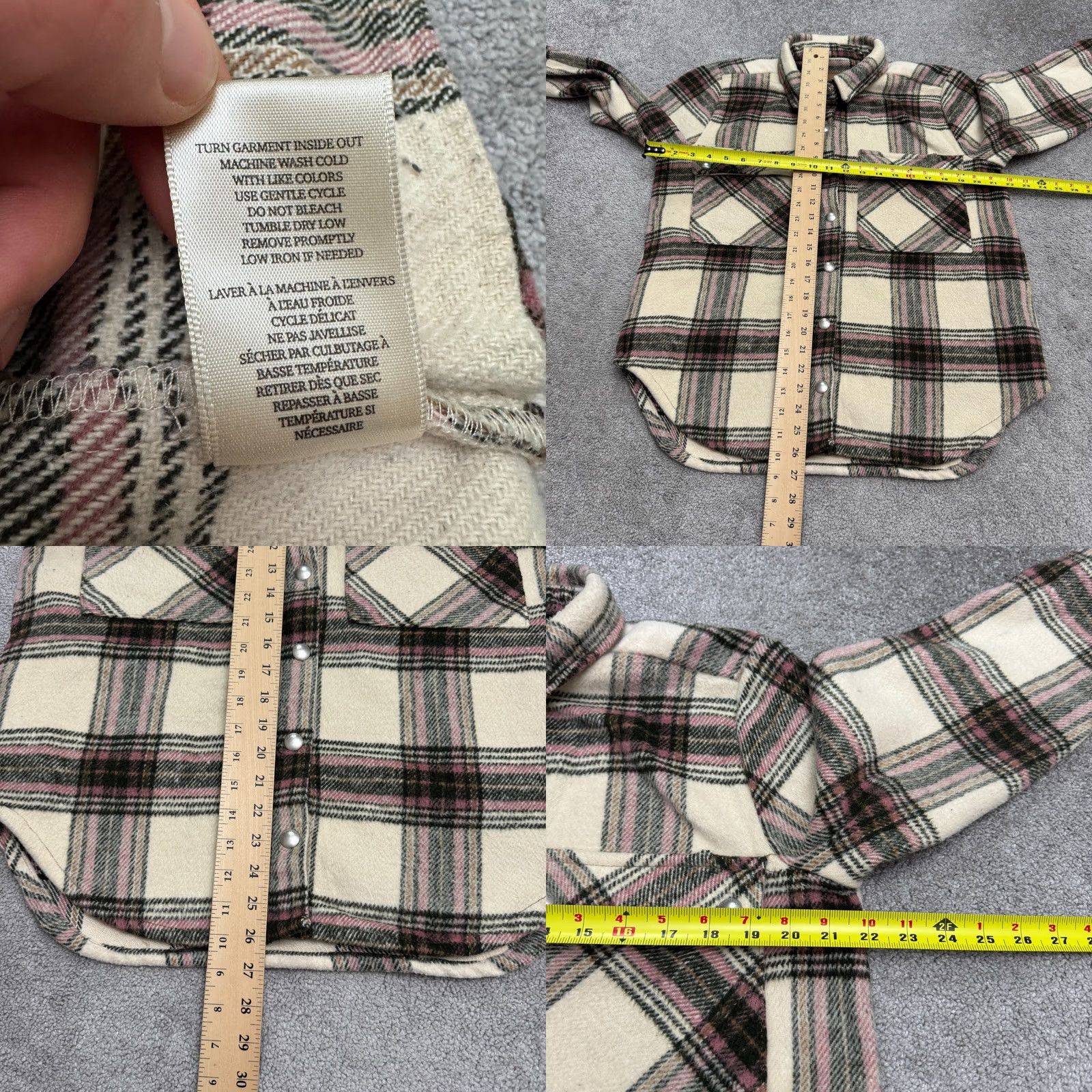 Vintage BlancNYC Shacket Womens Small Plaid Flannel Oversized Button Down Casual Shirt Size S / US 4 / IT 40 - 8 Thumbnail