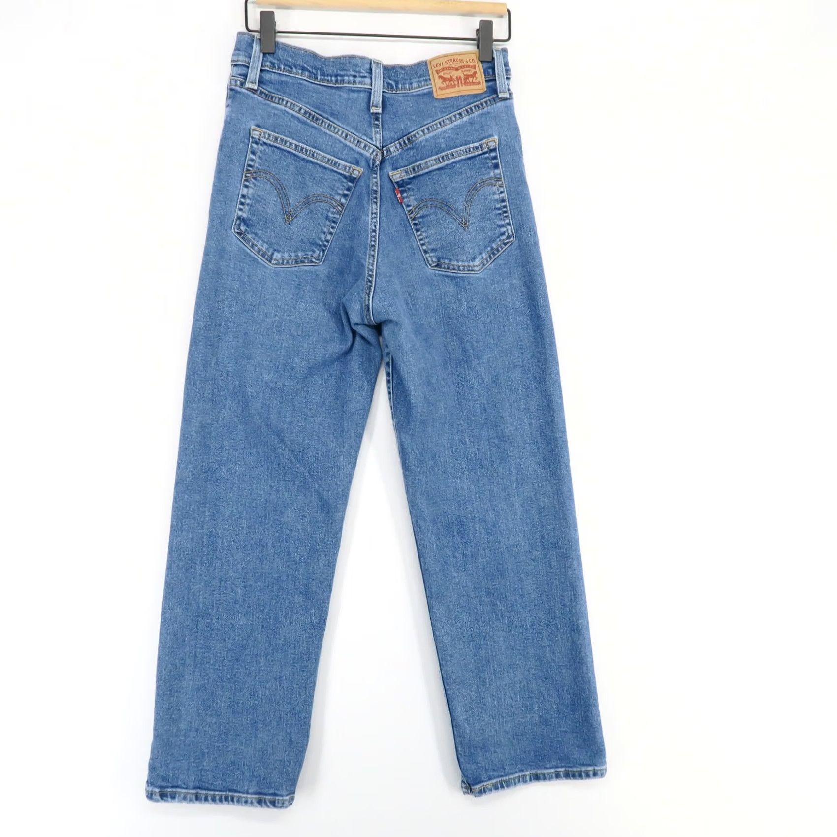 Vintage Levis Ribcage Straight Ankle Jeans Womens 27 Blue High Rise Button Fly Stretch Size 27" / US 4 / IT 40 - 2 Thumbnail