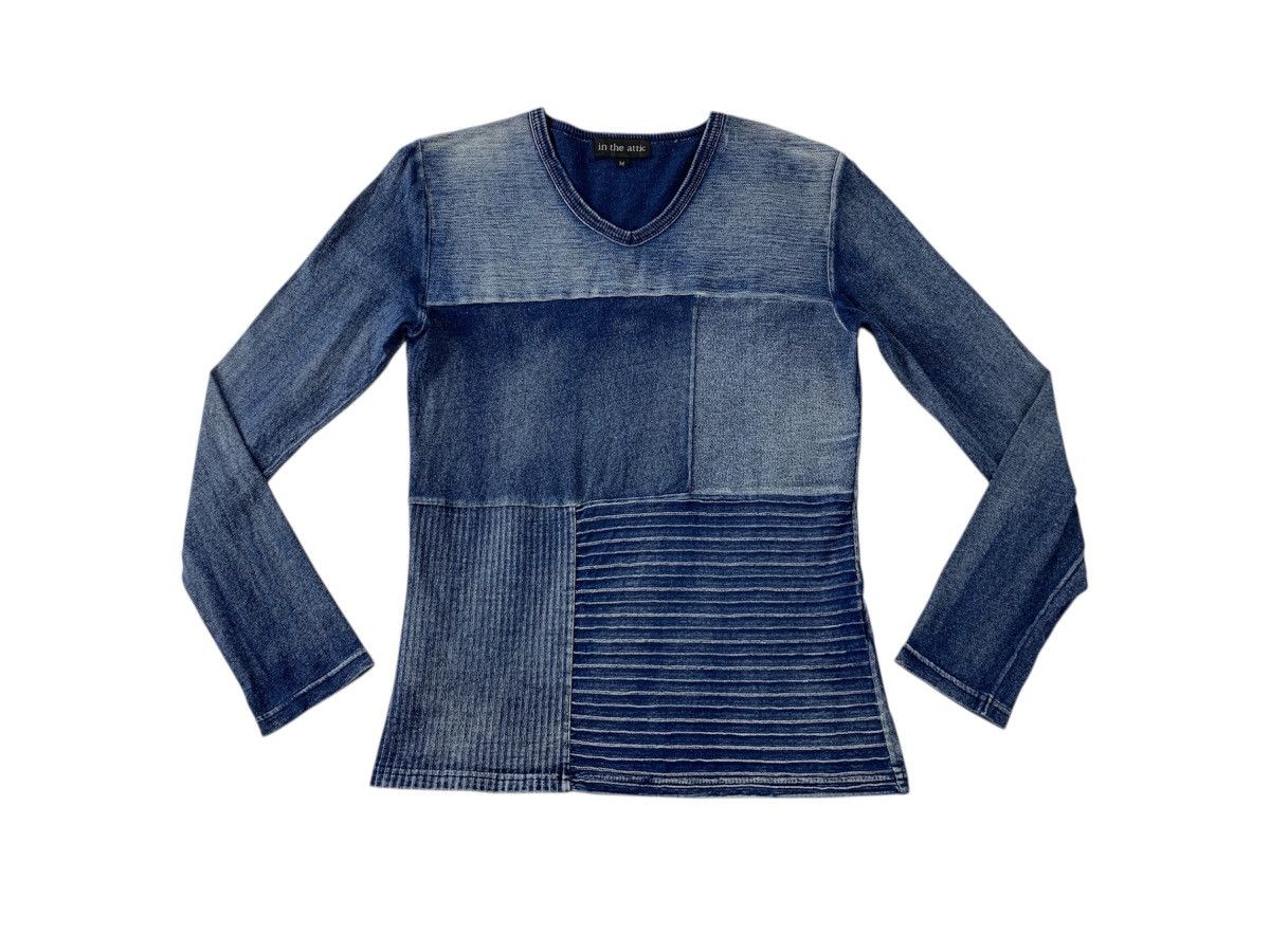 In The Attic Hype In The Attic Patchwork Indigo Longsleeve Tee Tshirt Size US M / EU 48-50 / 2 - 1 Thumbnail