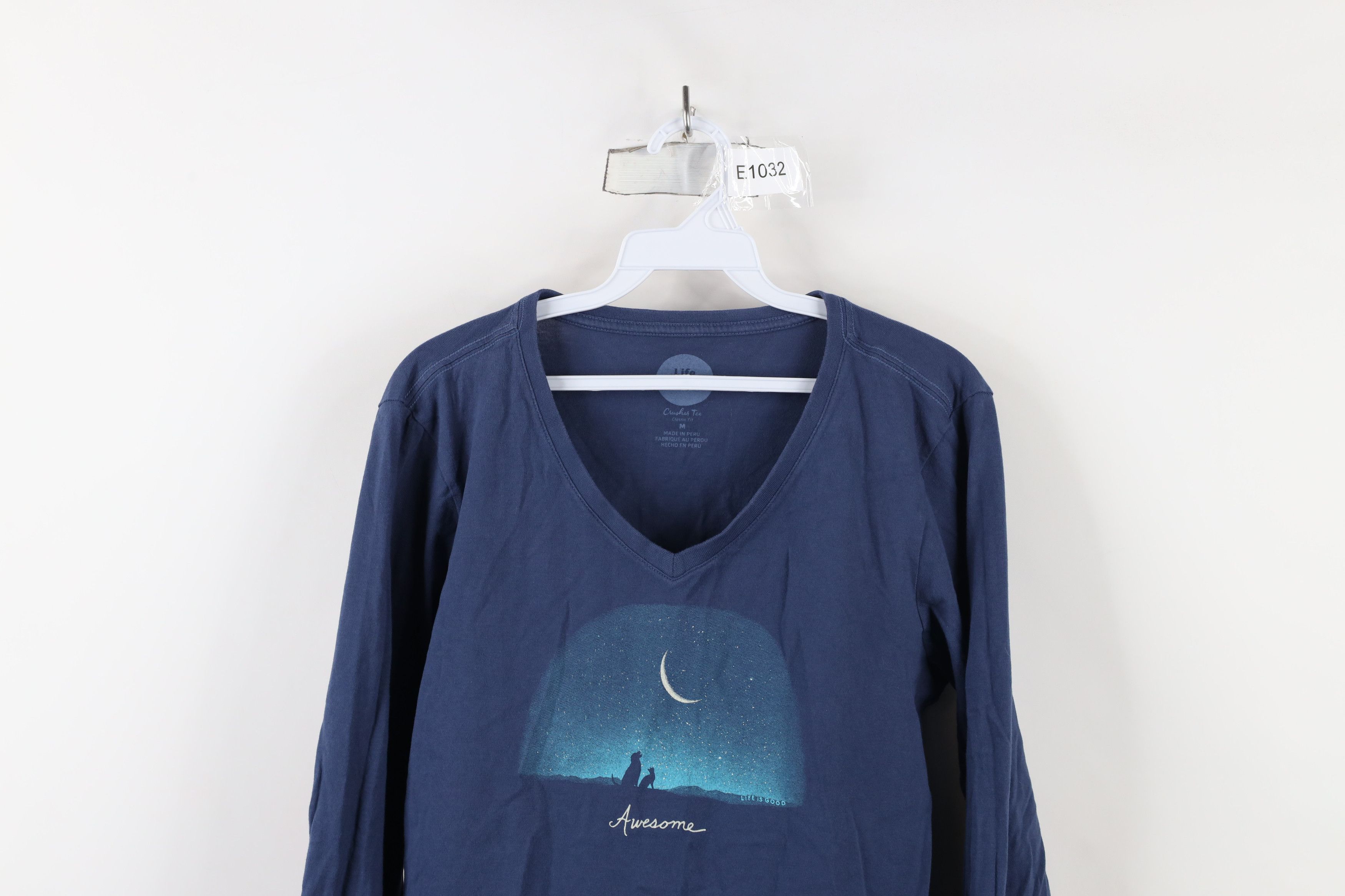 Life is Good × Vintage Life Is Good Spell Awesome Moon Dog Cat Long Sleeve T-Shirt Size M / US 6-8 / IT 42-44 - 2 Thumbnail
