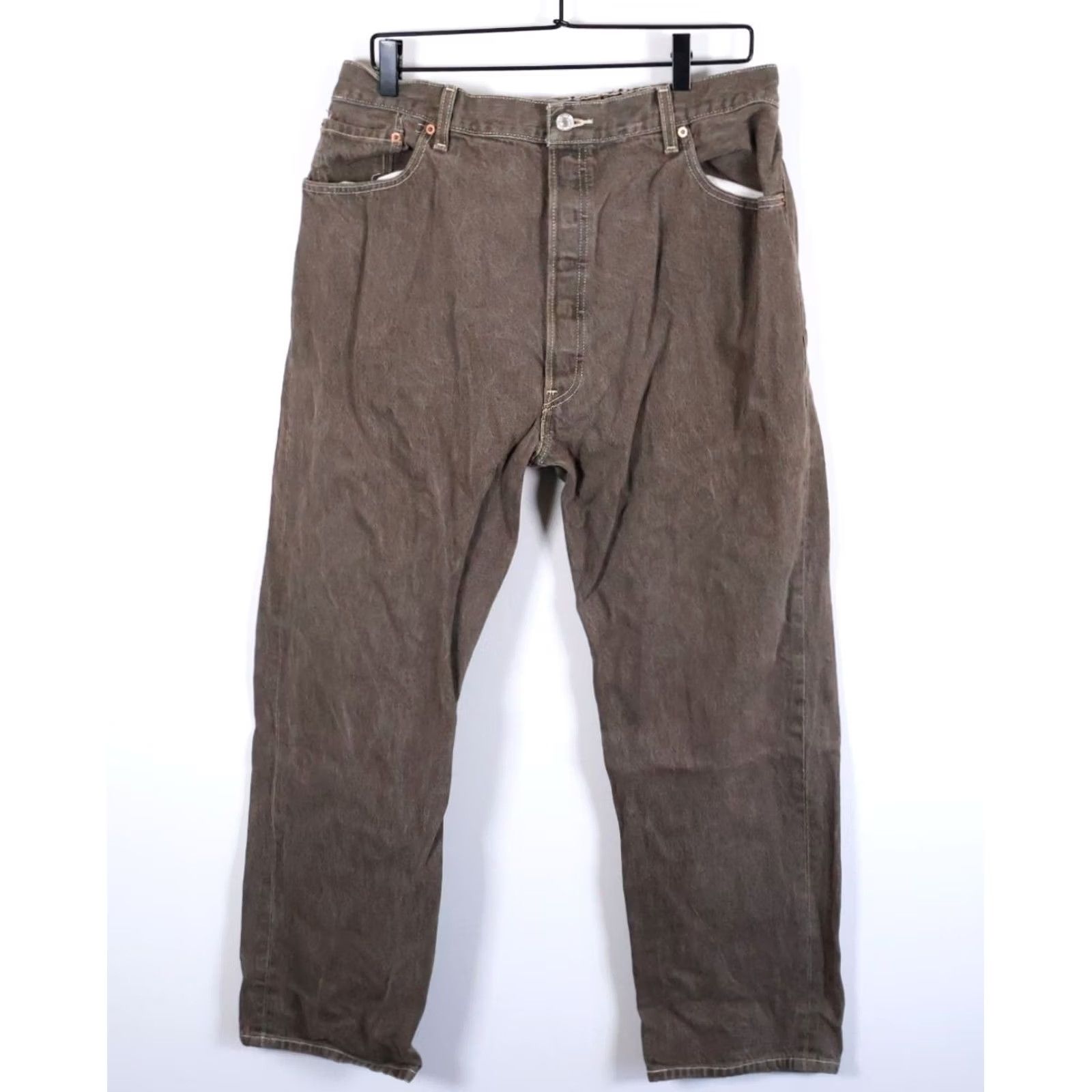 Levi's Levi's 501 Jeans Men's 32 x 29 Brown Button Fly Elastic Waist Straight 90s Vintage Gift 44/32 Size US 32 / EU 48 - 2 Thumbnail