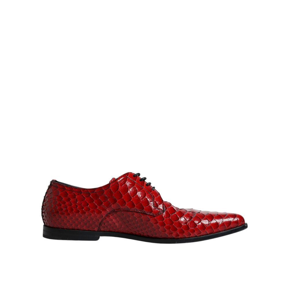 Dolce & Gabbana Dolce & Gabbana Red Textured Varnished Derby Men Formal Shoe Size US 10 / EU 43 - 7 Thumbnail