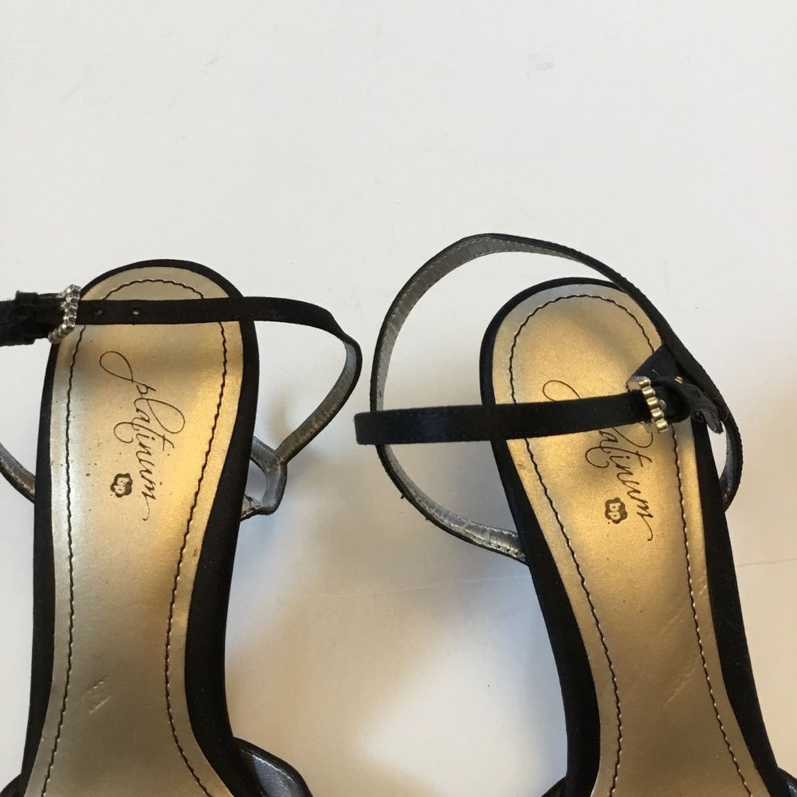 Other Platinum BP Black Sandals Heels Size US 6.5 / IT 36.5 - 4 Thumbnail