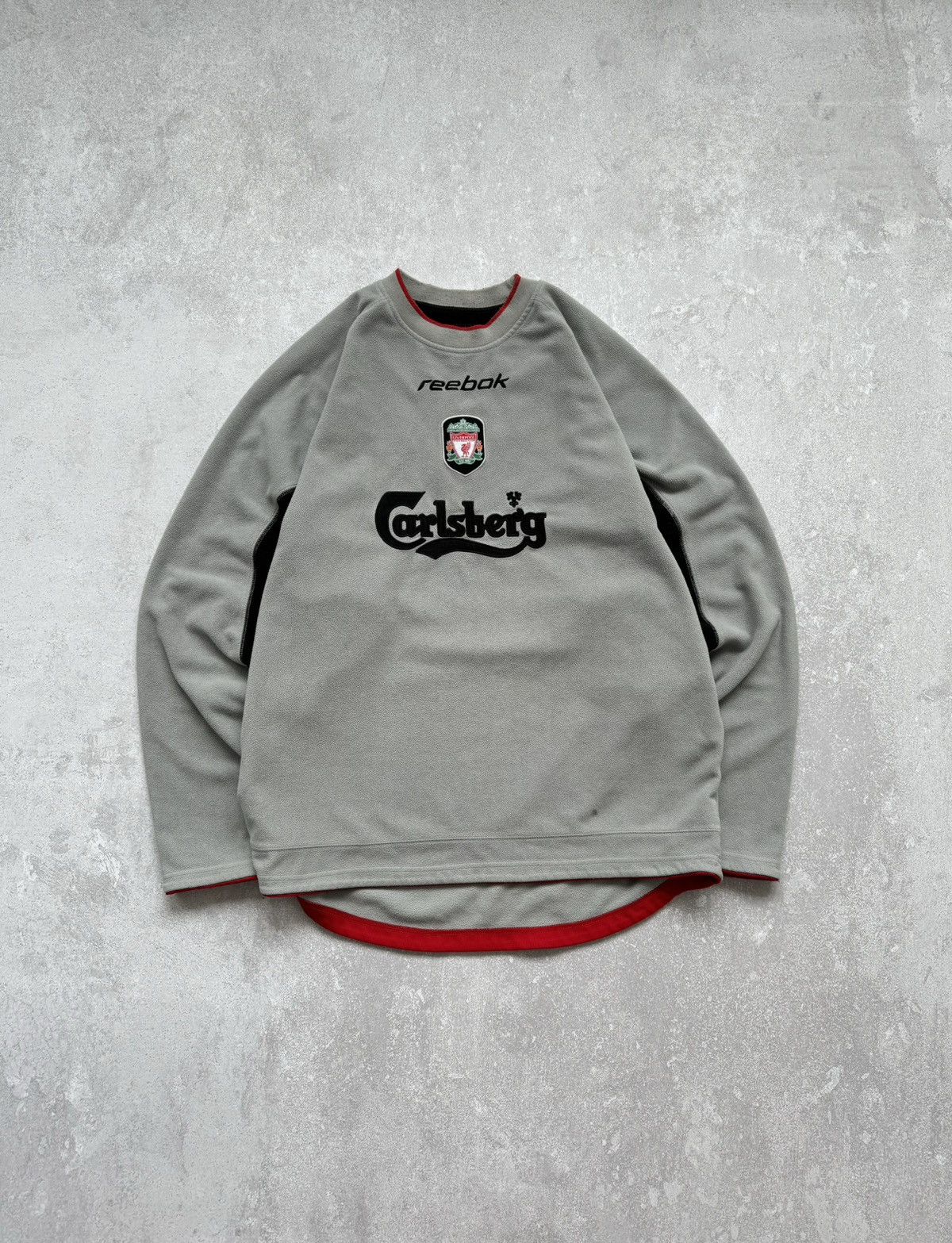 Image of Vintage Reebok Liverpool Fleece Football Sweatshirt in Grey, Men's (Size Large)