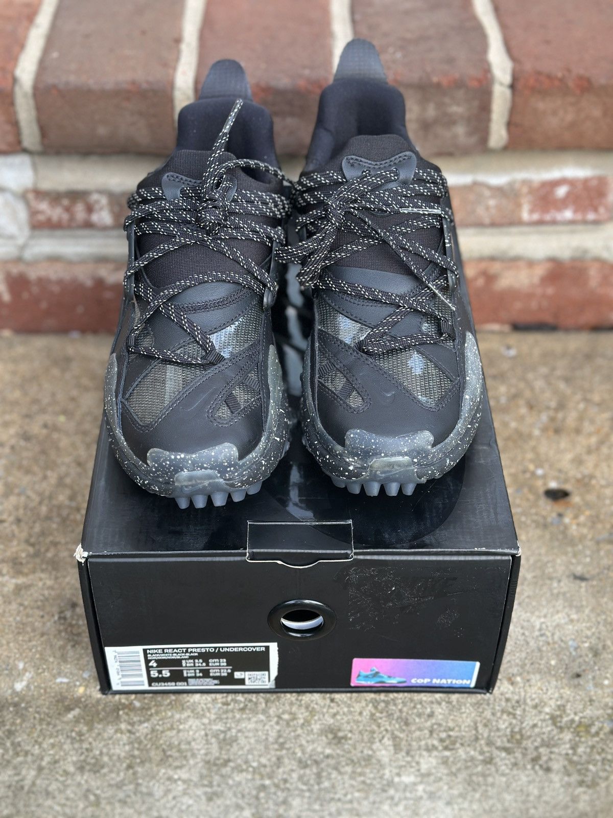 Nike × Undercover Nike x Undercover Nike React Presto Black 4M Size US 5 / EU 37 - 3 Thumbnail