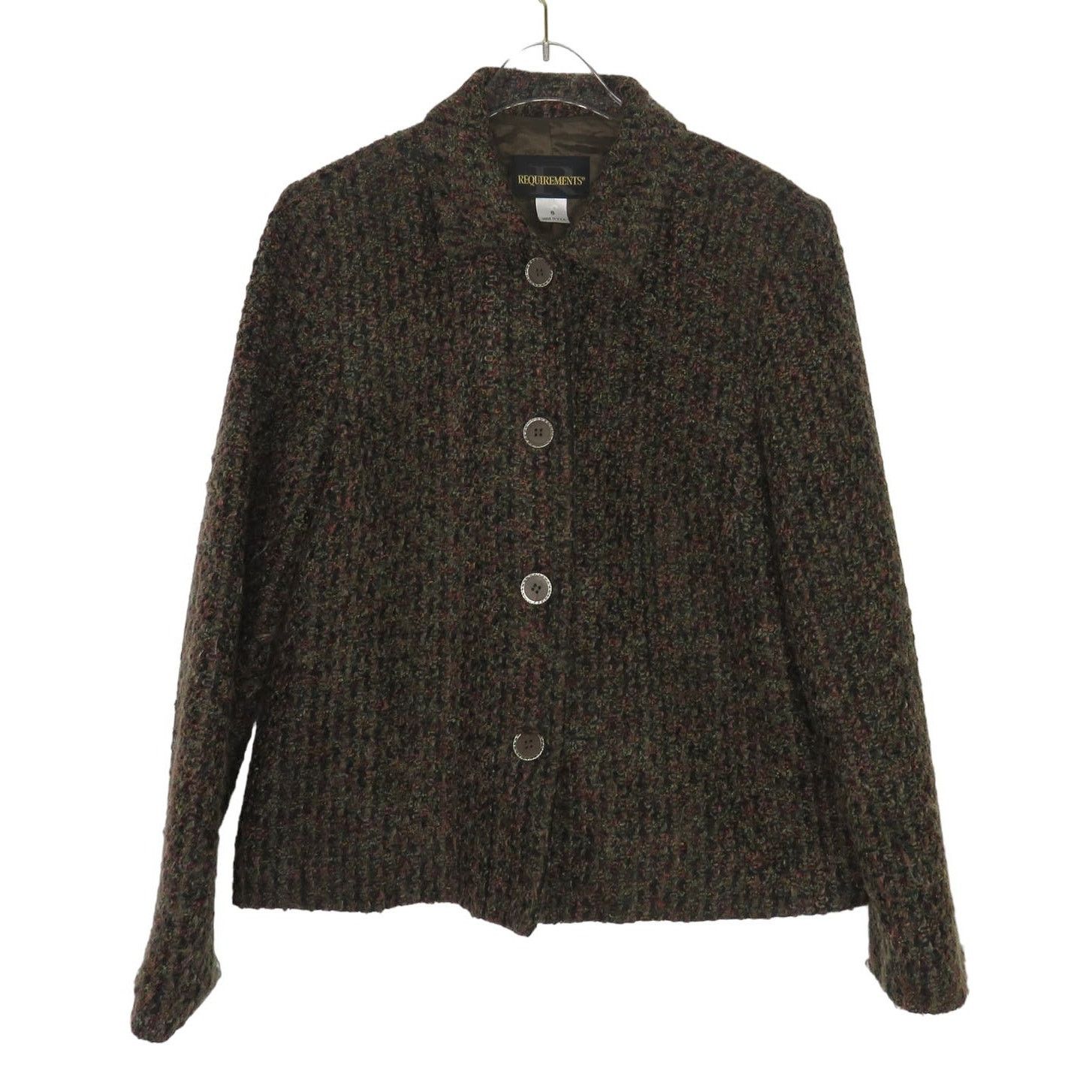 Vintage Vintage Brown Tweed Jacket Medium Chunky Knit Cozycore Size M / US 6-8 / IT 42-44 - 2 Thumbnail