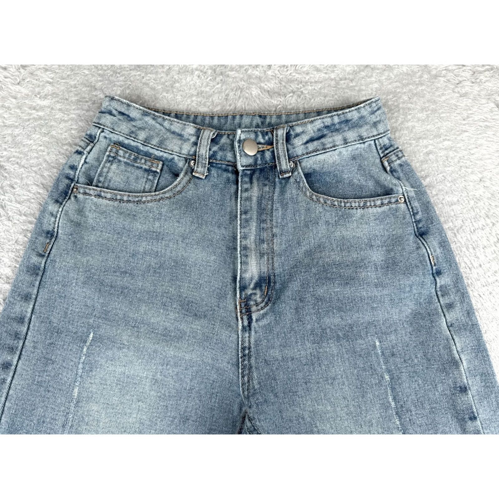 Vintage DAZY Jeans Women 23 Blue High Rise Wide-Leg Cotton Blend Medium Wash 23x26 Jeans Size 40" / US 18 - 4 Thumbnail