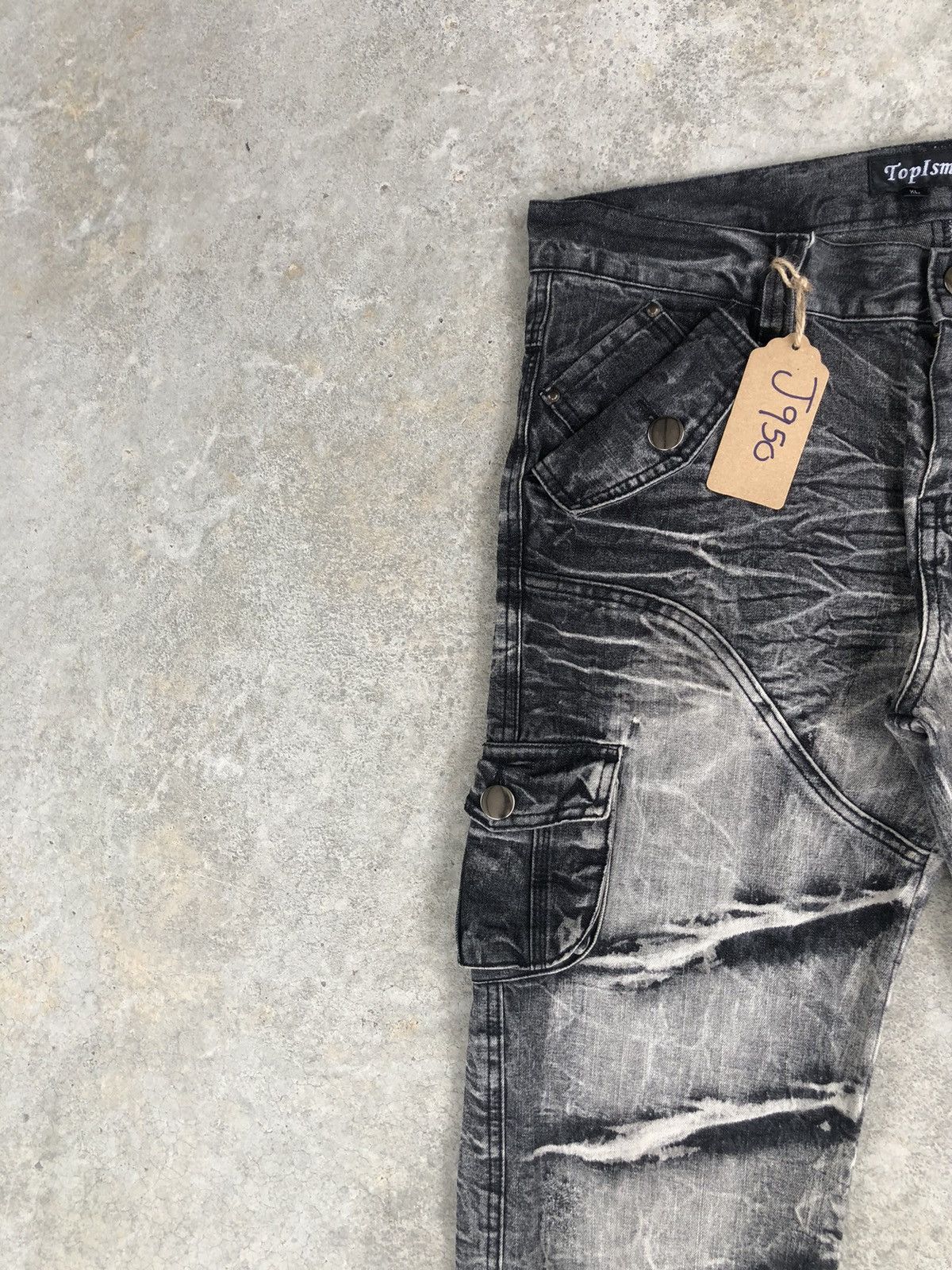 Japanese Brand Topism Flared Jeans Distressed Jeans Cargo Pants Multipocket Size US 34 / EU 50 - 4 Thumbnail