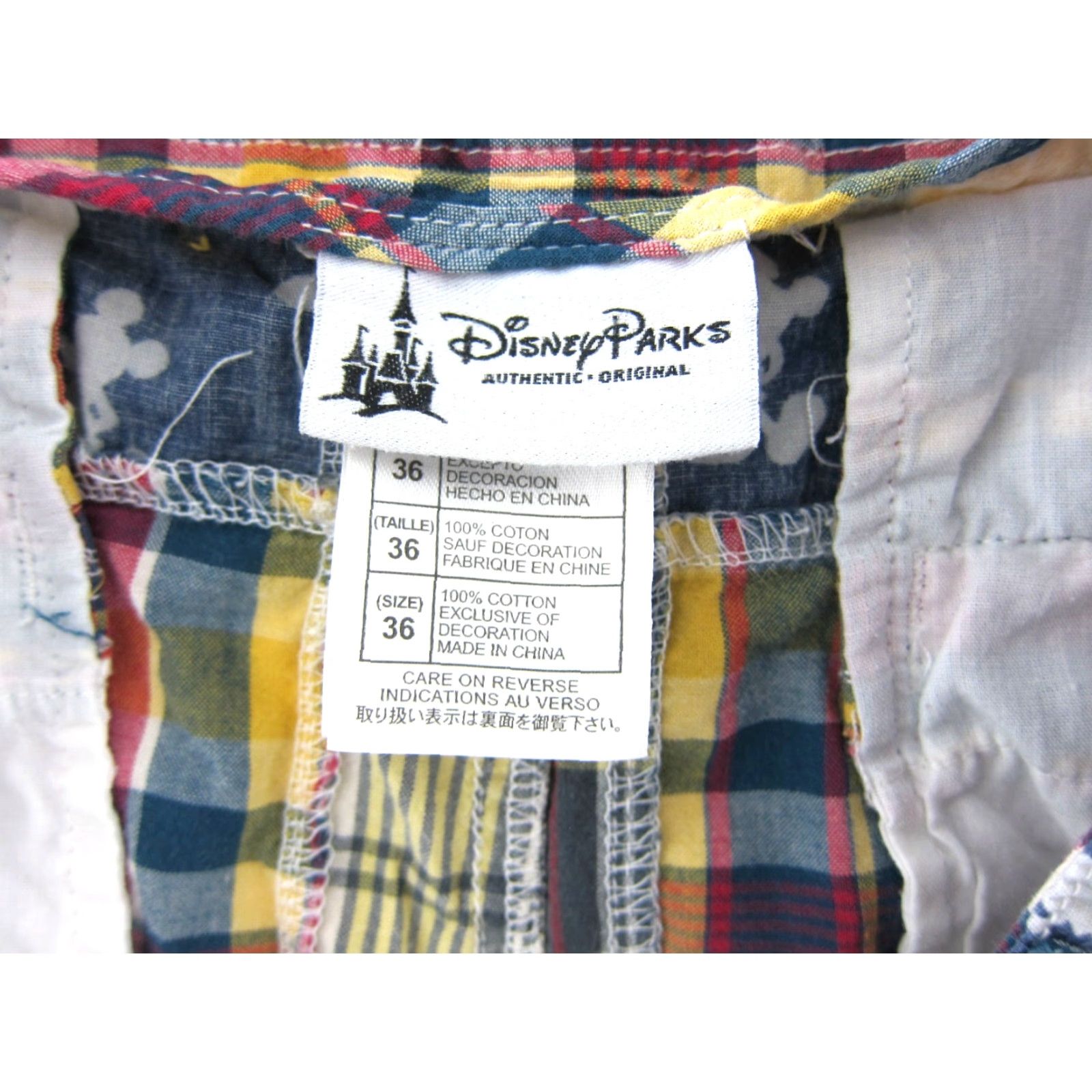 Disney VINTAGE Disney Mickey Mouse Plaid Cotton Shorts Men 36 Blue Size US 36 / EU 52 - 3 Thumbnail