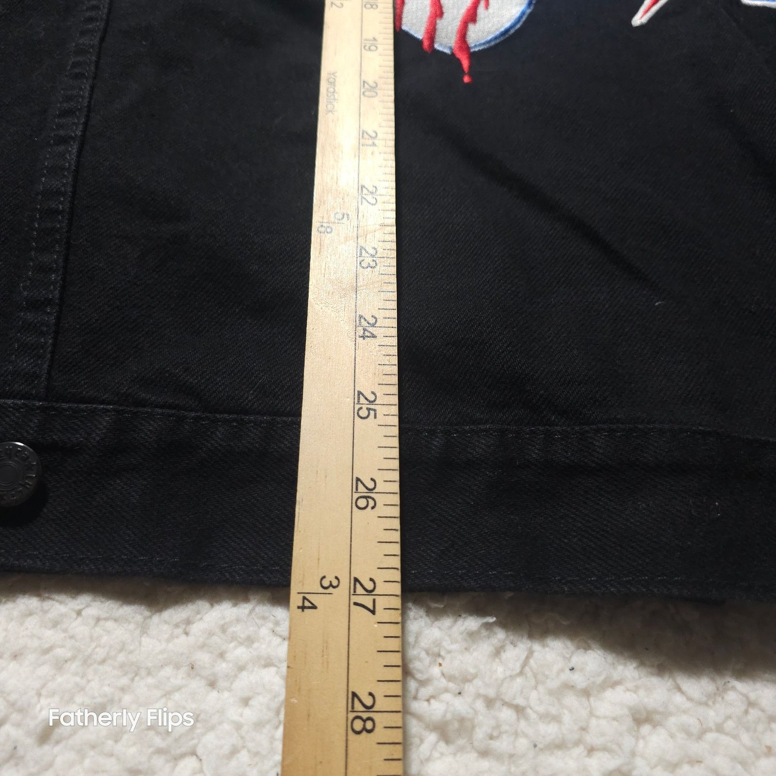 Other Vintage TSO Black Denim Tour Jacket Tiger Guitar USA Med Size M / US 6-8 / IT 42-44 - 8 Thumbnail