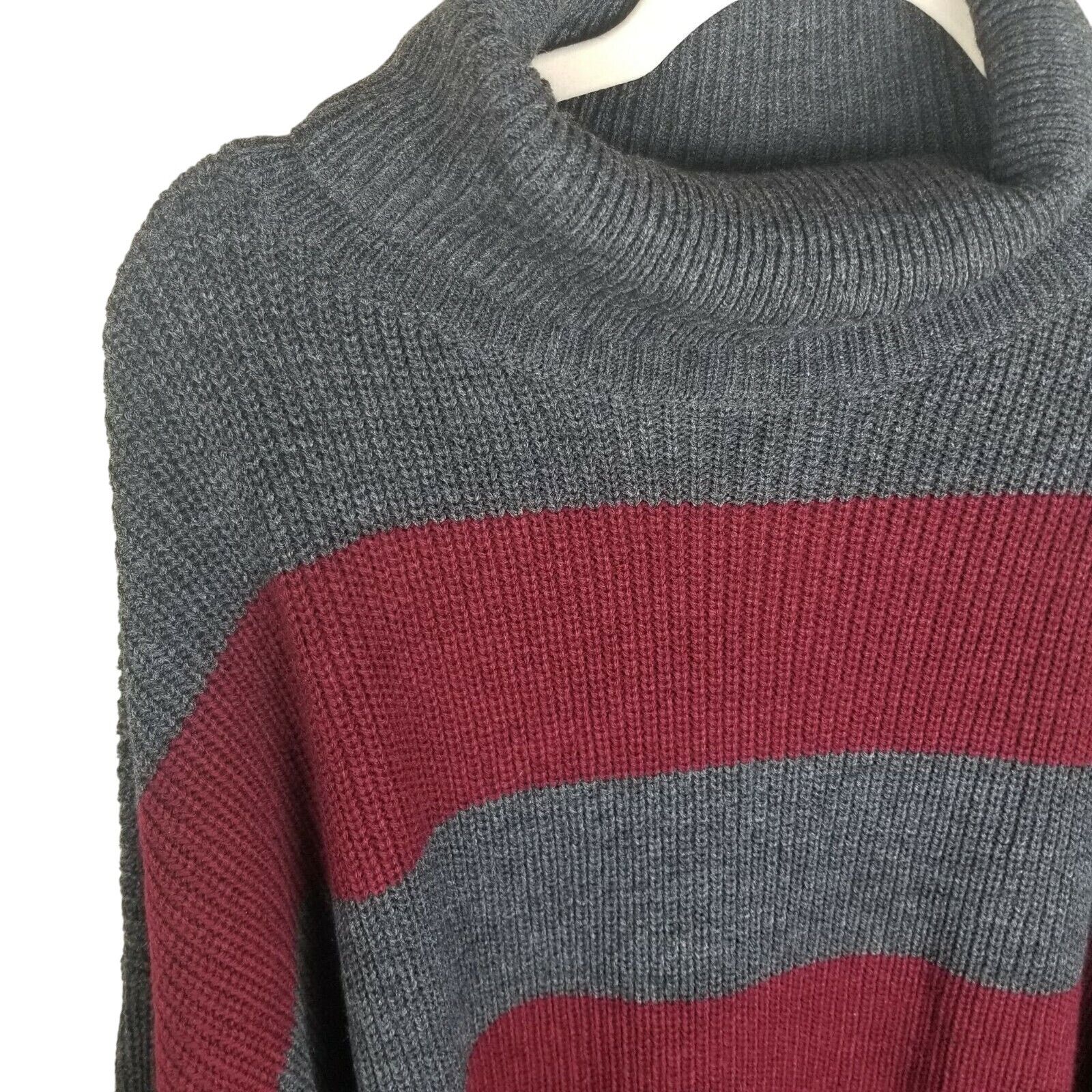 Betabrand Suzanne Betro Womens Chunky Striped Turtleneck Sweater L/XL Size L / US 10 / IT 46 - 2 Thumbnail