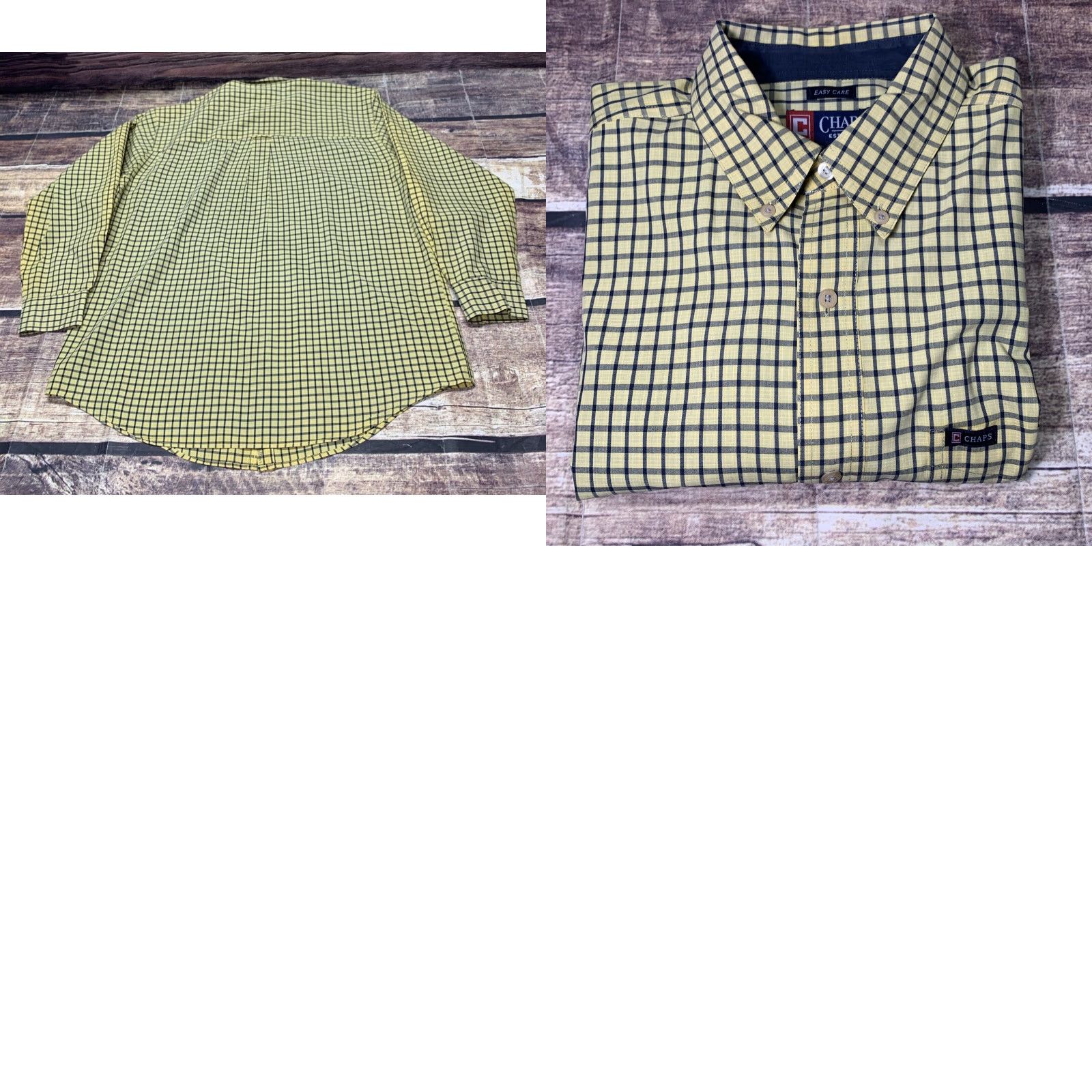 Chaps Chaps Shirt Button-Down Long Sleeve Yellow Plaid L Mens Regular Fit Size US L / EU 52-54 / 3 - 8 Thumbnail