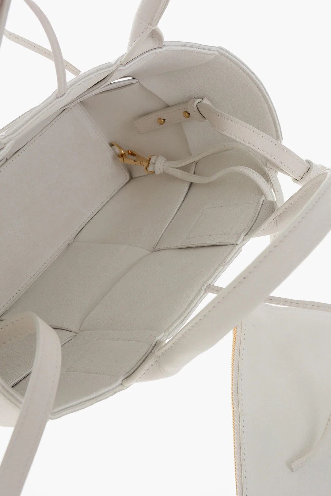 Bottega Veneta og1mm0426 Size: OS / Braided Leather Mini Tote Bag in White Size ONE SIZE - 5 Thumbnail