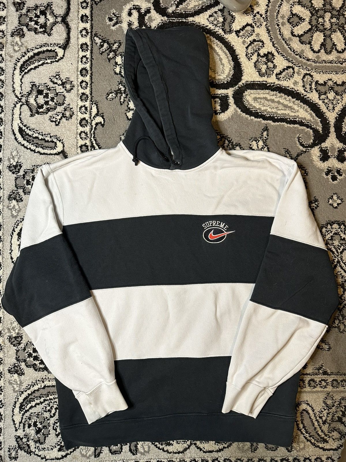 Supreme Supreme Nike Stripe Hooded Sweatshirt | Grailed