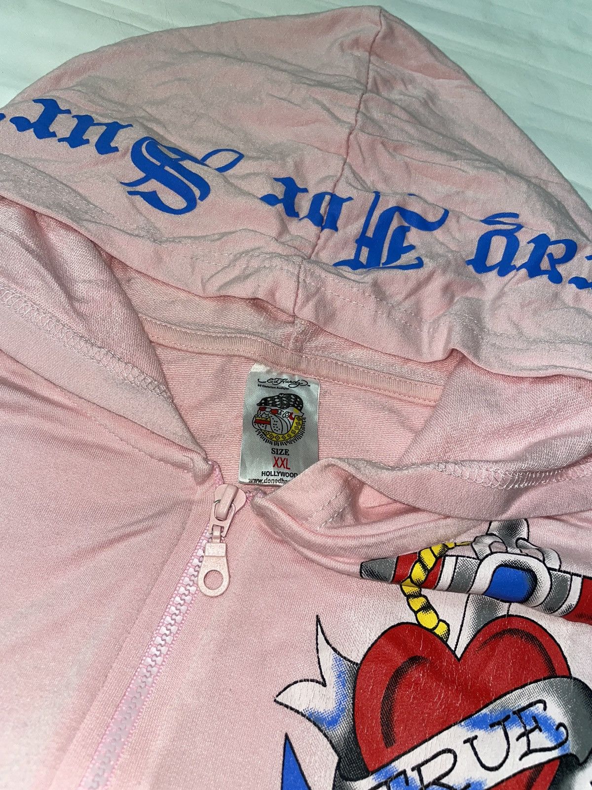 Ed Hardy × Japanese Brand Ed Hardy Japanese streetwear zip hoodie Size L / US 10 / IT 46 - 12 Thumbnail