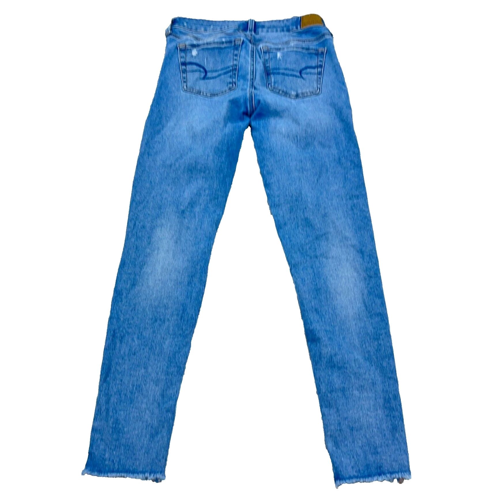 American Eagle Outfitters VINTAGE American Eagle Jeans Women 4 Jegging Mid Rise Stretch Pants Holes Raw Hem Size 27" / US 4 / IT 40 - 3 Thumbnail