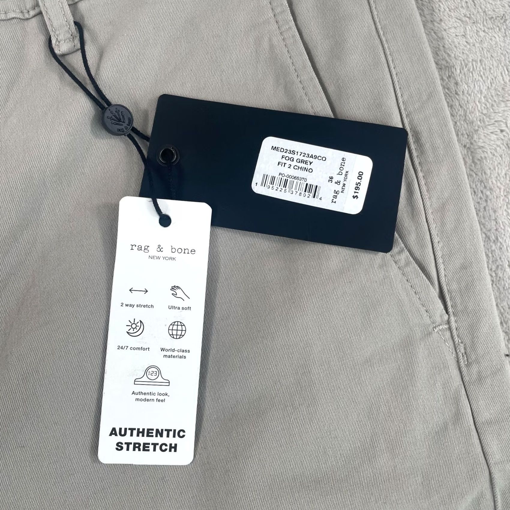 Rag & Bone VINTAGE Rag & Bone NY Fit 2 Chino Pants Mens 36x32 Fog Grey Slim Size US 36 / EU 52 - 5 Thumbnail