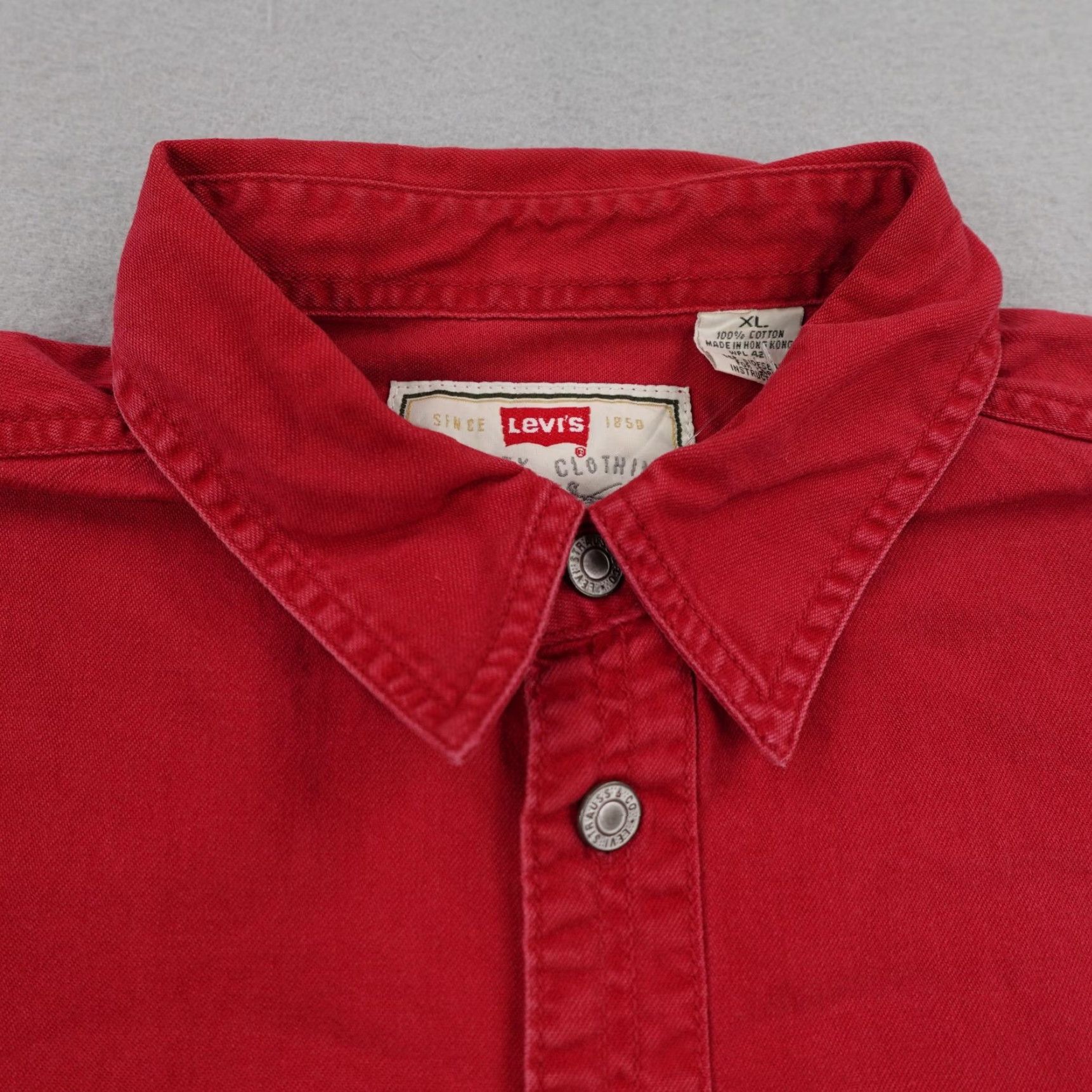 Levi's VINTAGE Levi's Shirt Mens XL Red Tab Twill Button-Up Long Sleeve 90s Outdoors Casual Mens XL Red Tab Cotton Button-Up Shirt Size US XL / EU 56 / 4 - 2 Thumbnail