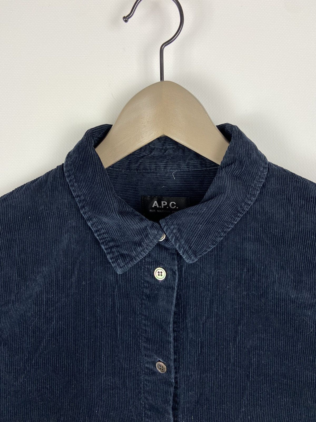 A.P.C. × Designer A.P.C. Navy Blue Corduroy Overshirt Luxury Size US S / EU 44-46 / 1 - 3 Thumbnail