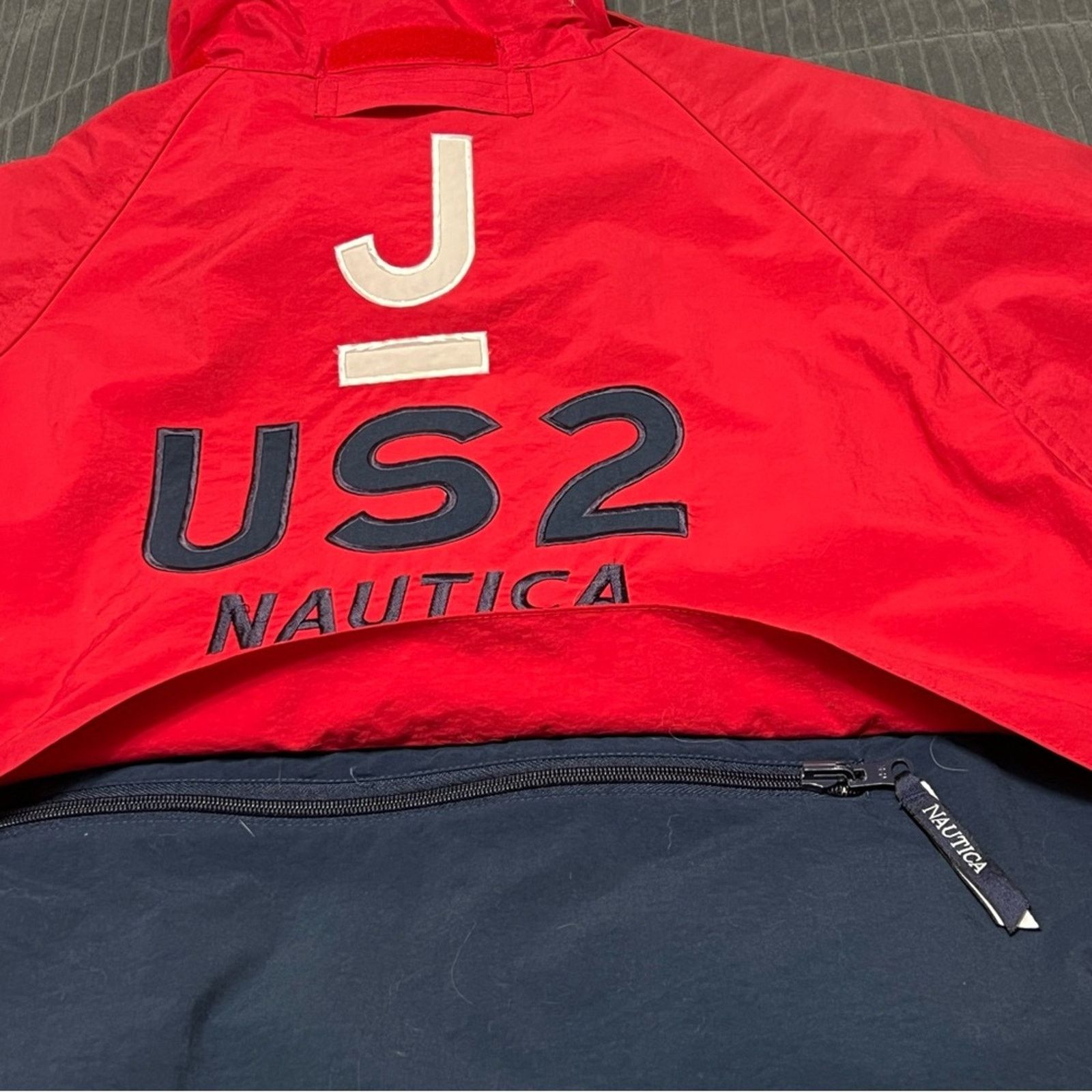 Nautica Vintage 90s Nautica Class Spell Out Sailing Jacket Red Navy Size US L / EU 52-54 / 3 - 4 Thumbnail