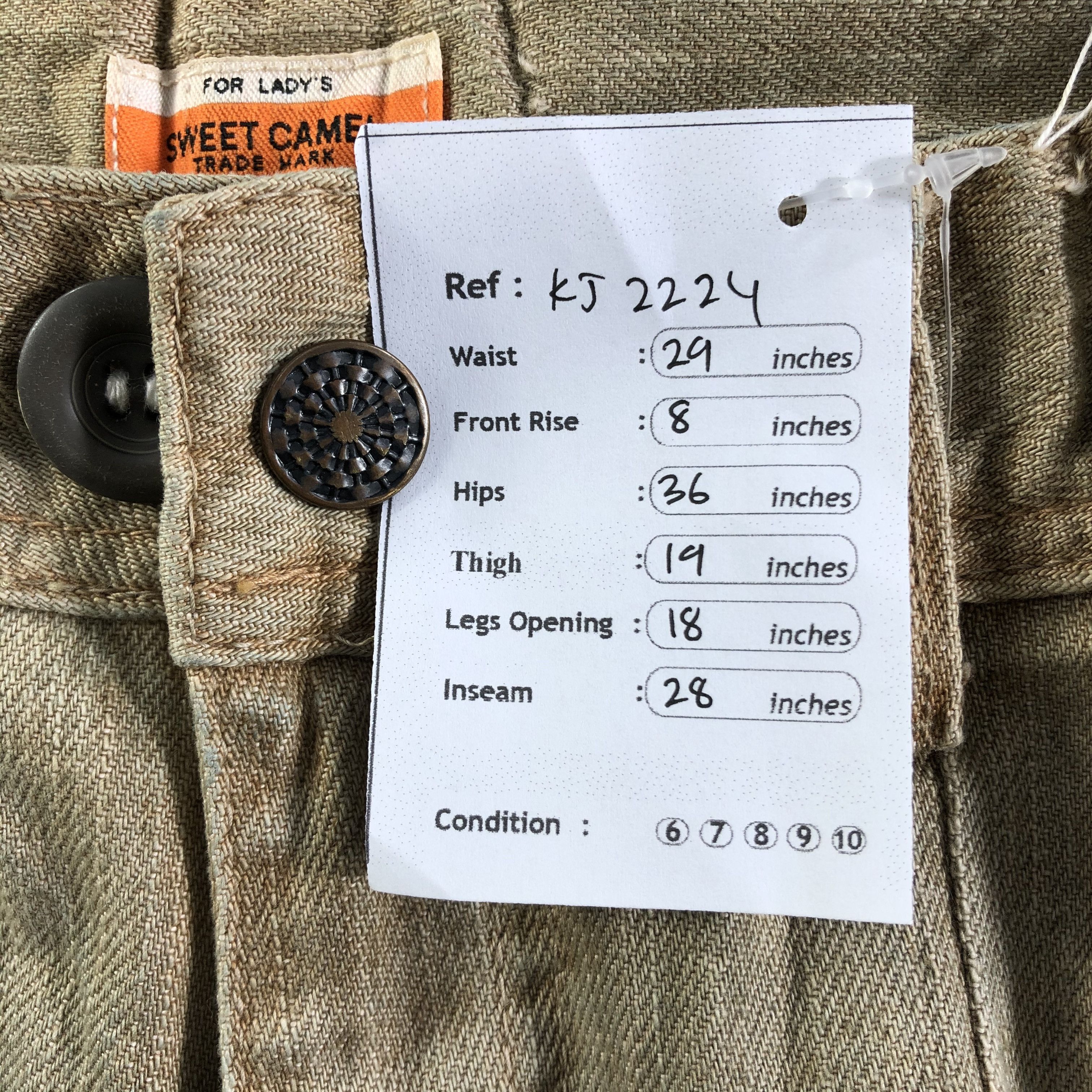 Japanese Brand Sweet Camel Jeans Flare Denim KJ2224 Size 29" - 10 Thumbnail