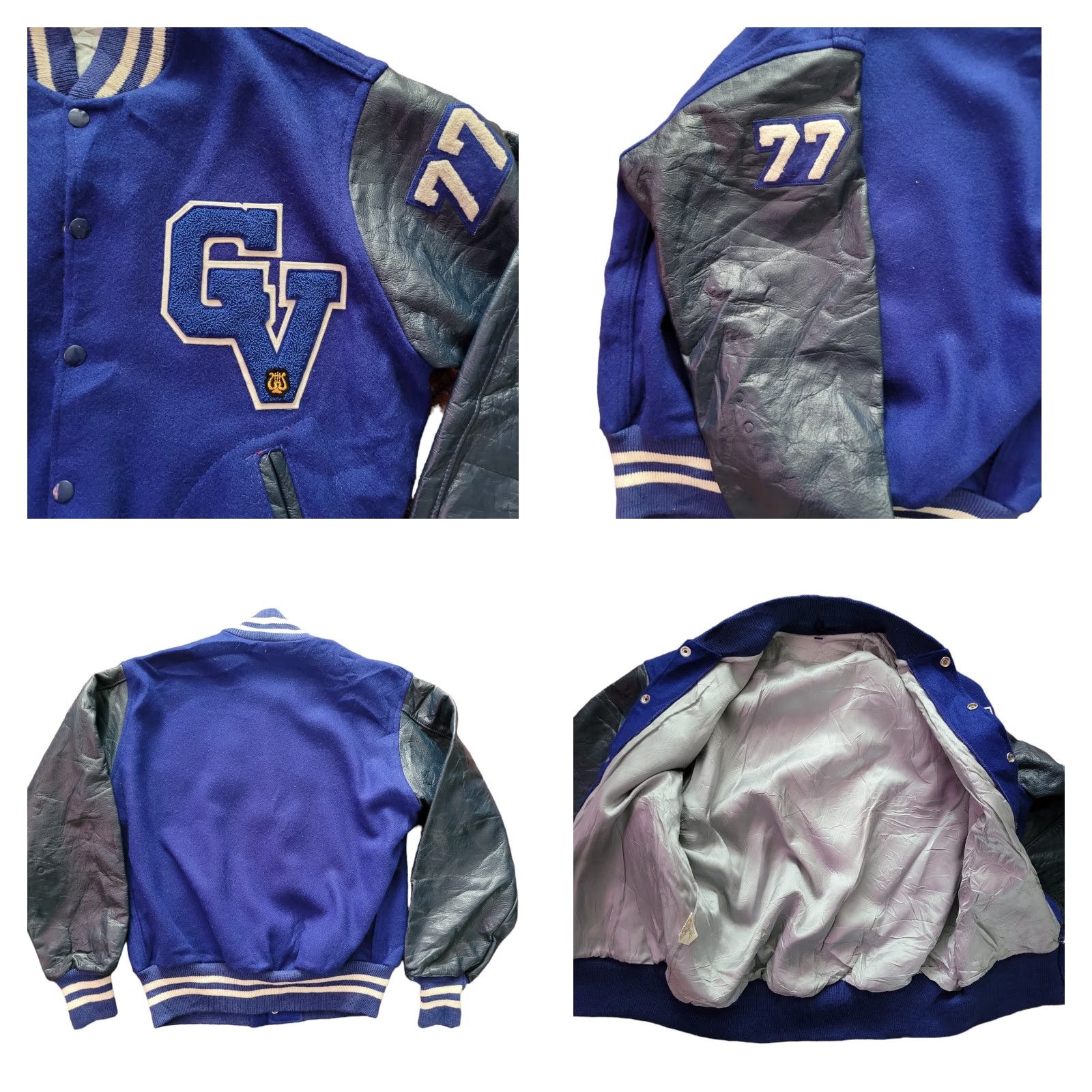 Vintage VINTAGE AFL CIO Garment America United Workers Varsity Jacket M Blue Wool Leather Sleeves Size M Mens Size US M / EU 48-50 / 2 - 8 Thumbnail