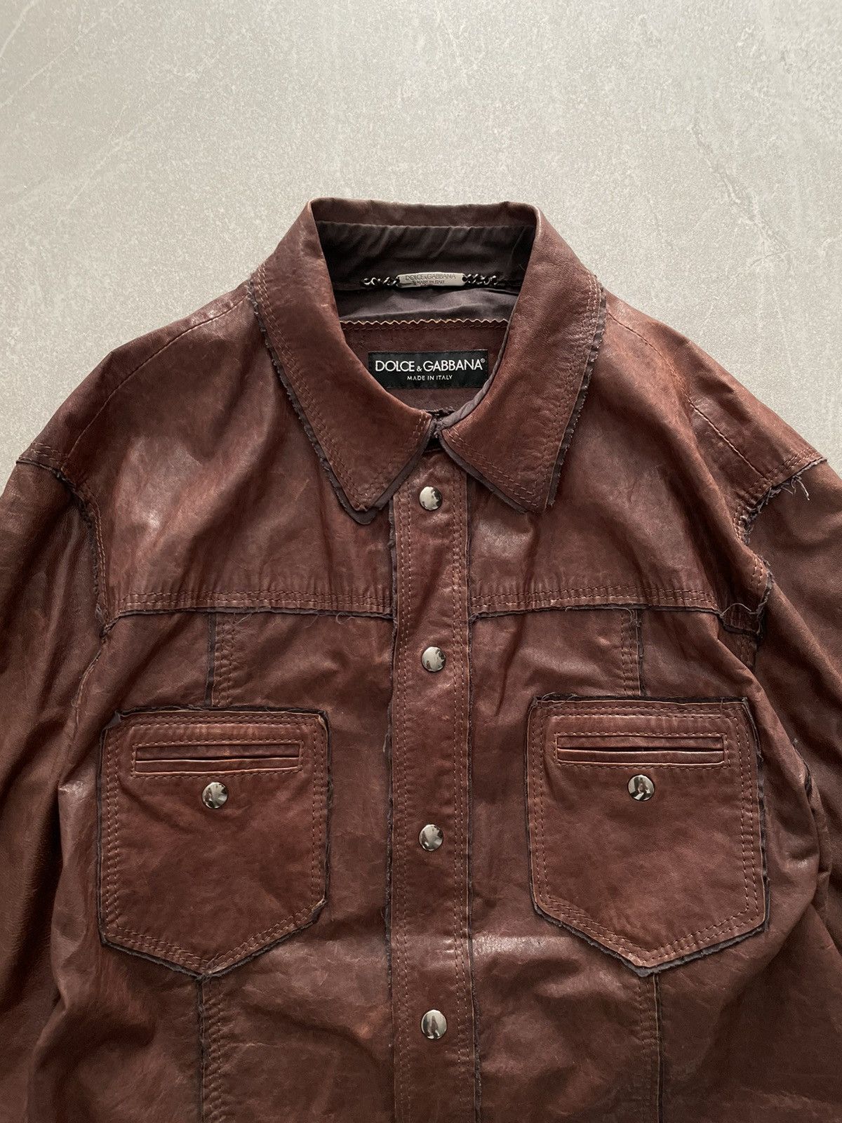 Dolce & Gabbana Dolce & Gabbana Leather Shirt Size M / US 6-8 / IT 42-44 - 3 Thumbnail