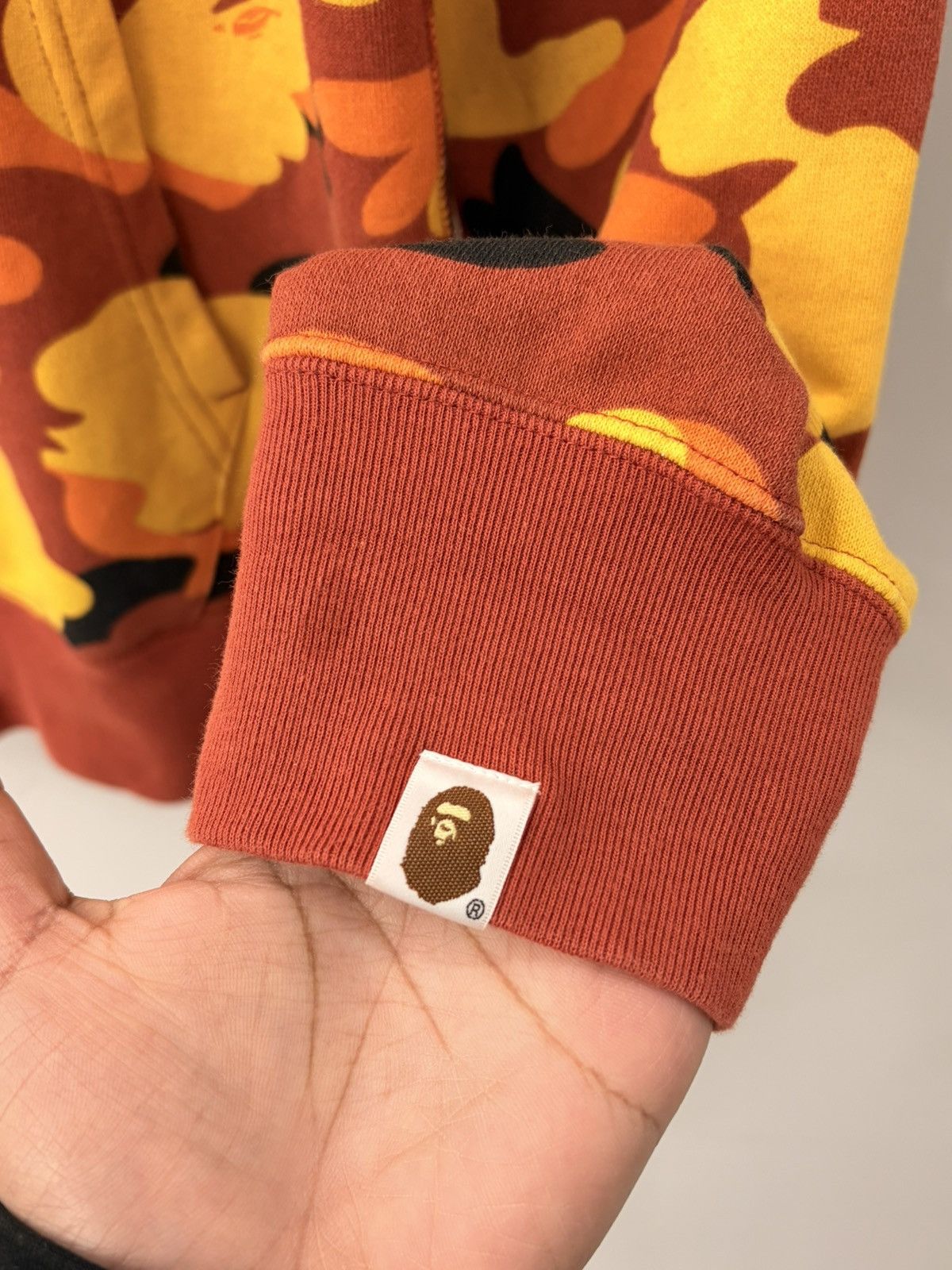 Bape Orange Camo Bape Fullzip Shark Hoodie Size US L / EU 52-54 / 3 - 3 Thumbnail