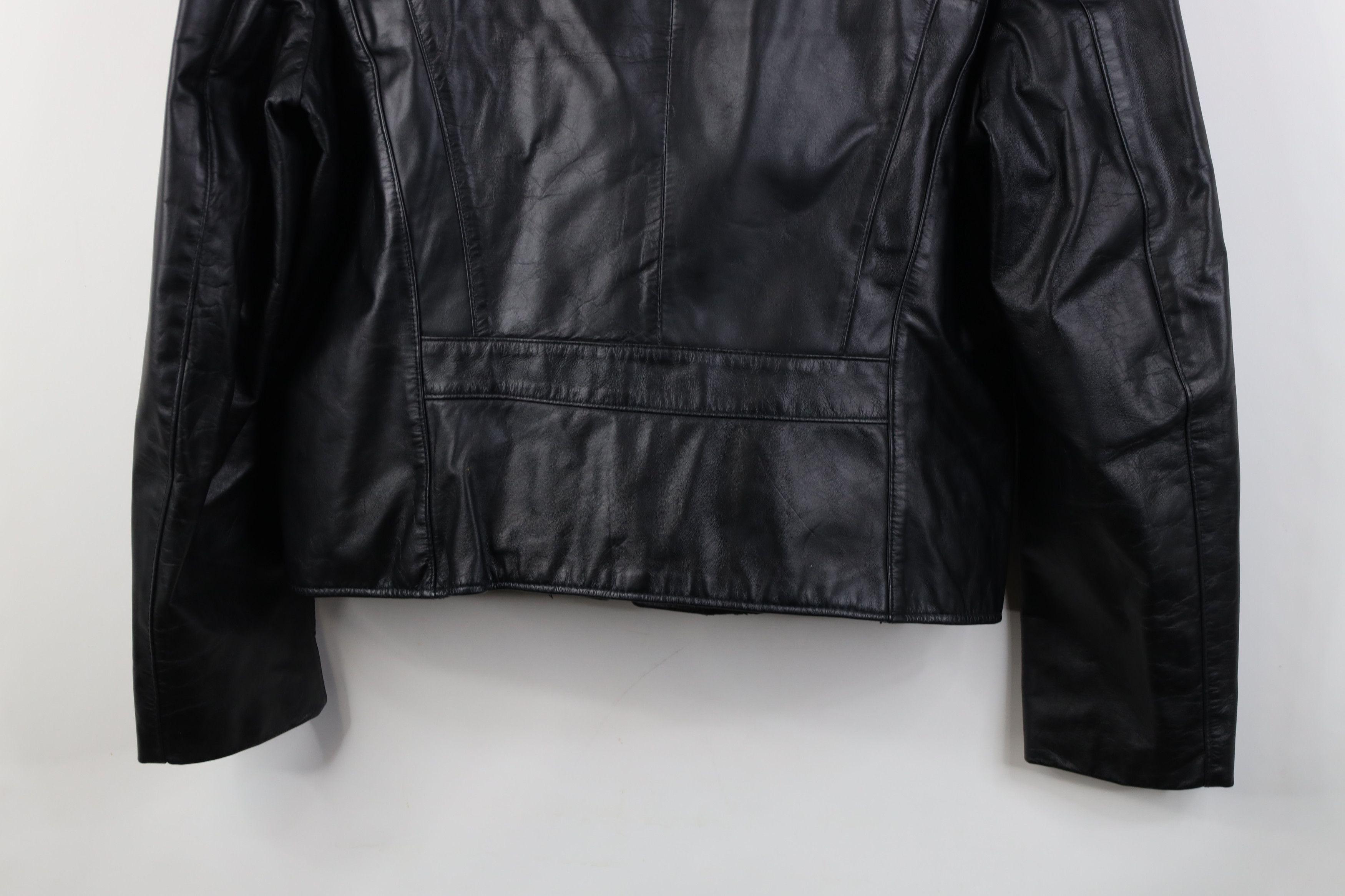 Vintage Vintage 90s Streetwear Lined Leather Full Zip Jacket Black Size US M / EU 48-50 / 2 - 14 Thumbnail