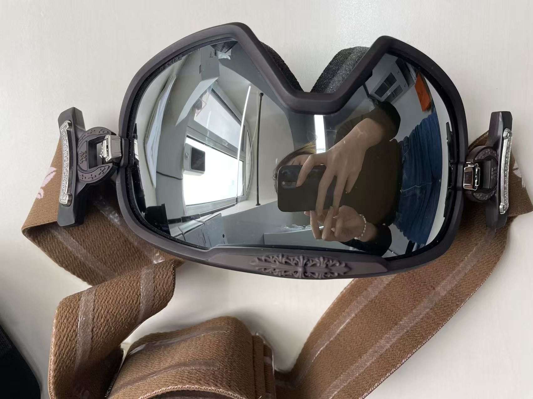 Chrome Hearts Chrome Hearts SILVER MORNING Classic Brown Ski Goggles Size ONE SIZE - 6 Thumbnail