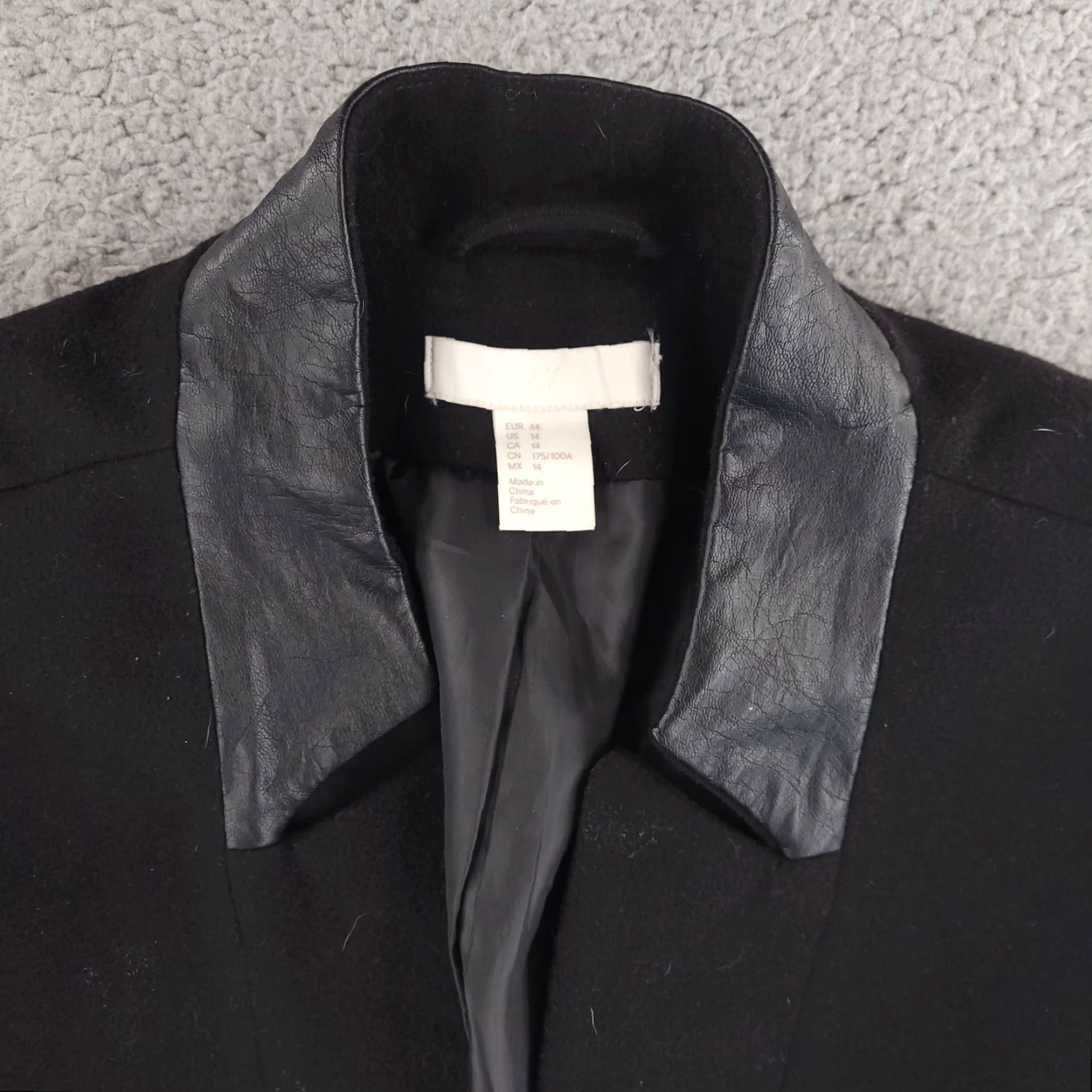 H&M H&M Trench Coat Black Womens 14 Warm Leather Accents Belted Long Overcoat Size XL / US 12-14 / IT 48-50 - 5 Thumbnail