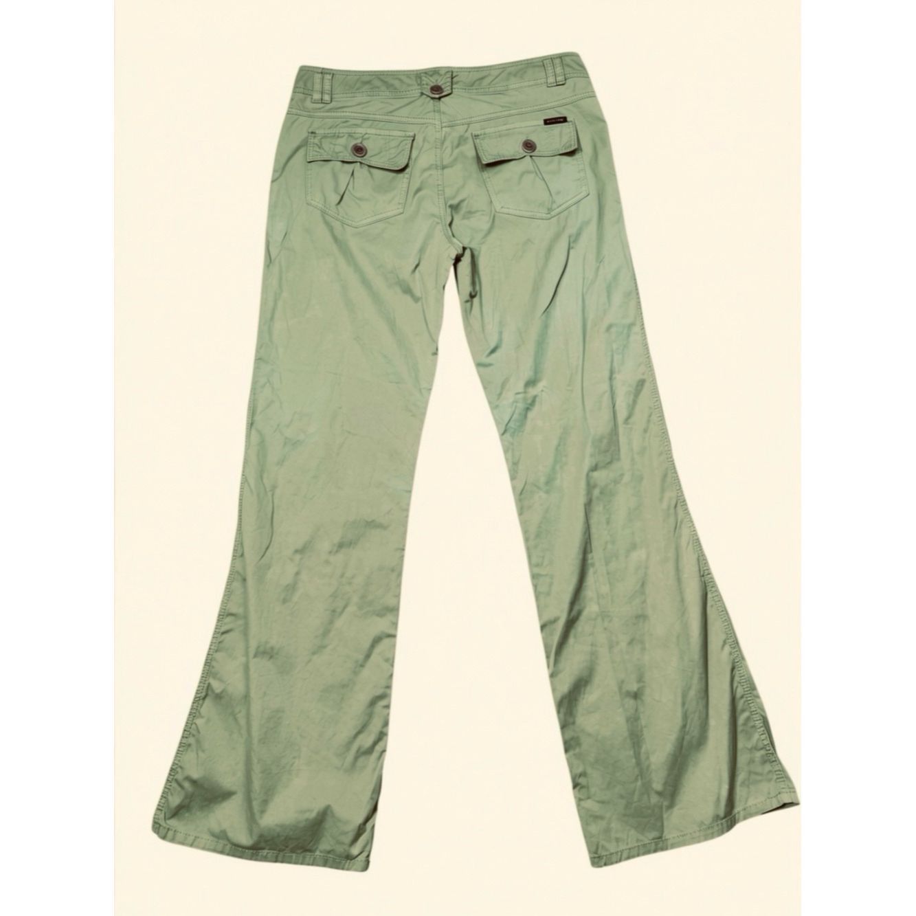 Sanctuary Sanctuary Olive Green Bootcut Lightweight Cotton Pants Size Size 32" / US 10 / IT 46 - 3 Thumbnail