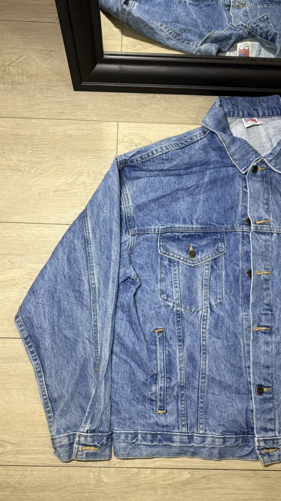 Harley Davidson Vintage 1990s Harley Davidson Embossed Denim Jacket Size US L / EU 52-54 / 3 - 6 Thumbnail