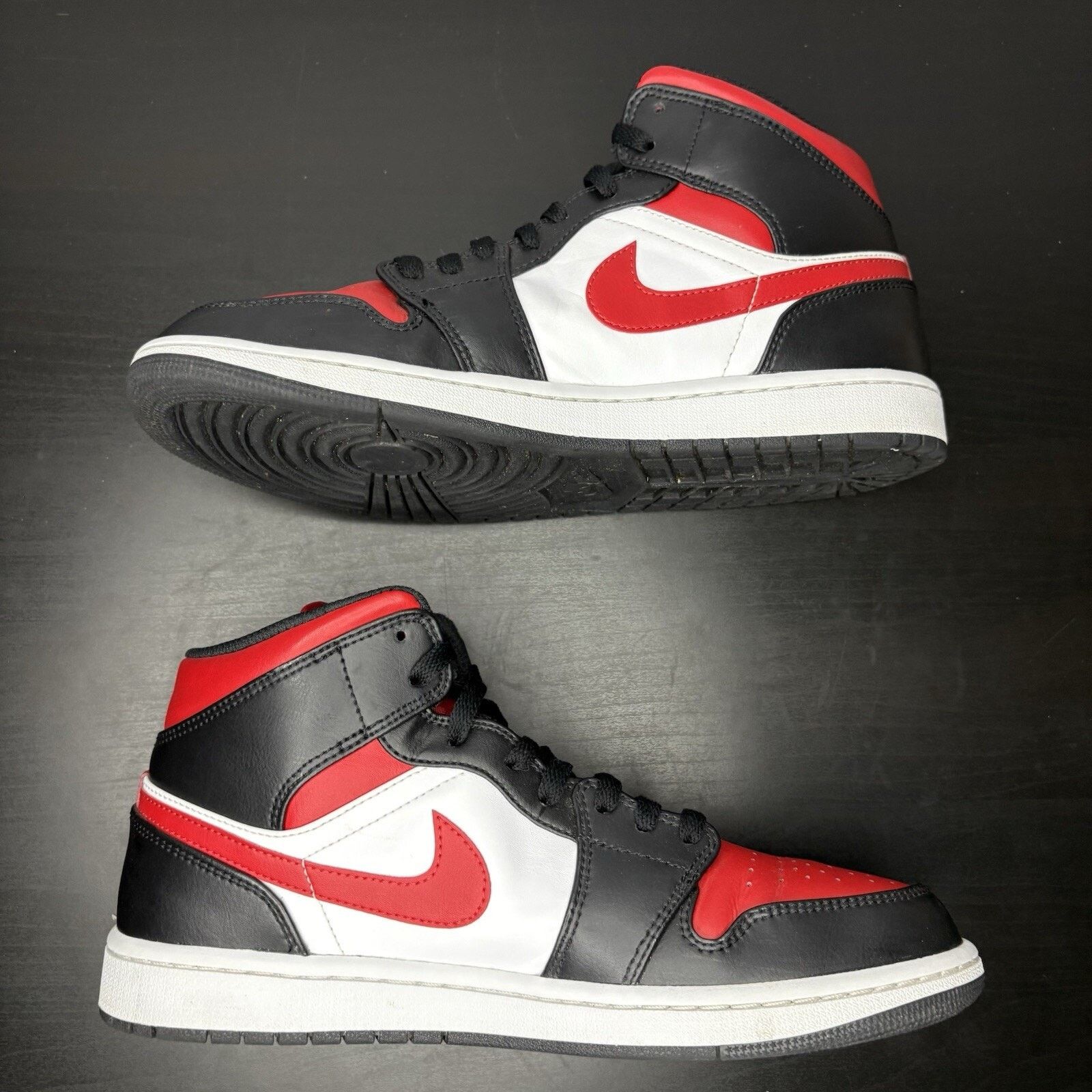 Nike Size 10 - Jordan 1 Mid Bred Toe Size US 10 / EU 43 - 4 Thumbnail