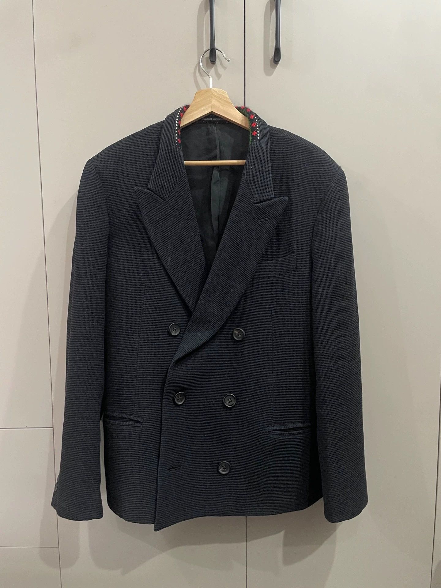 Yohji Yamamoto Yohji Yamamoto 1995Aw Show Flower Knitted Collar Suit 2409- -DMC Size US S / EU 44-46 / 1 - 1 Thumbnail