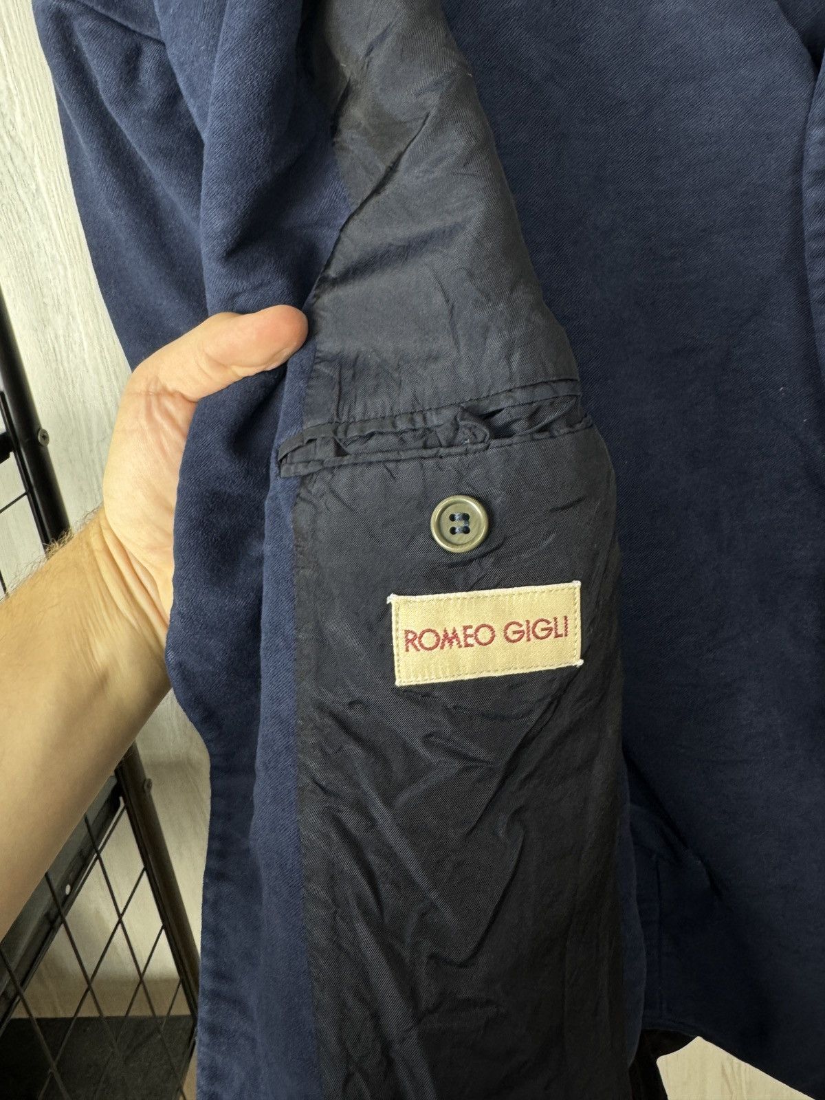 Romeo Gigli Romeo Gigli 3 pieces faded blue velour cotton suit size 50 Size 40R - 15 Thumbnail
