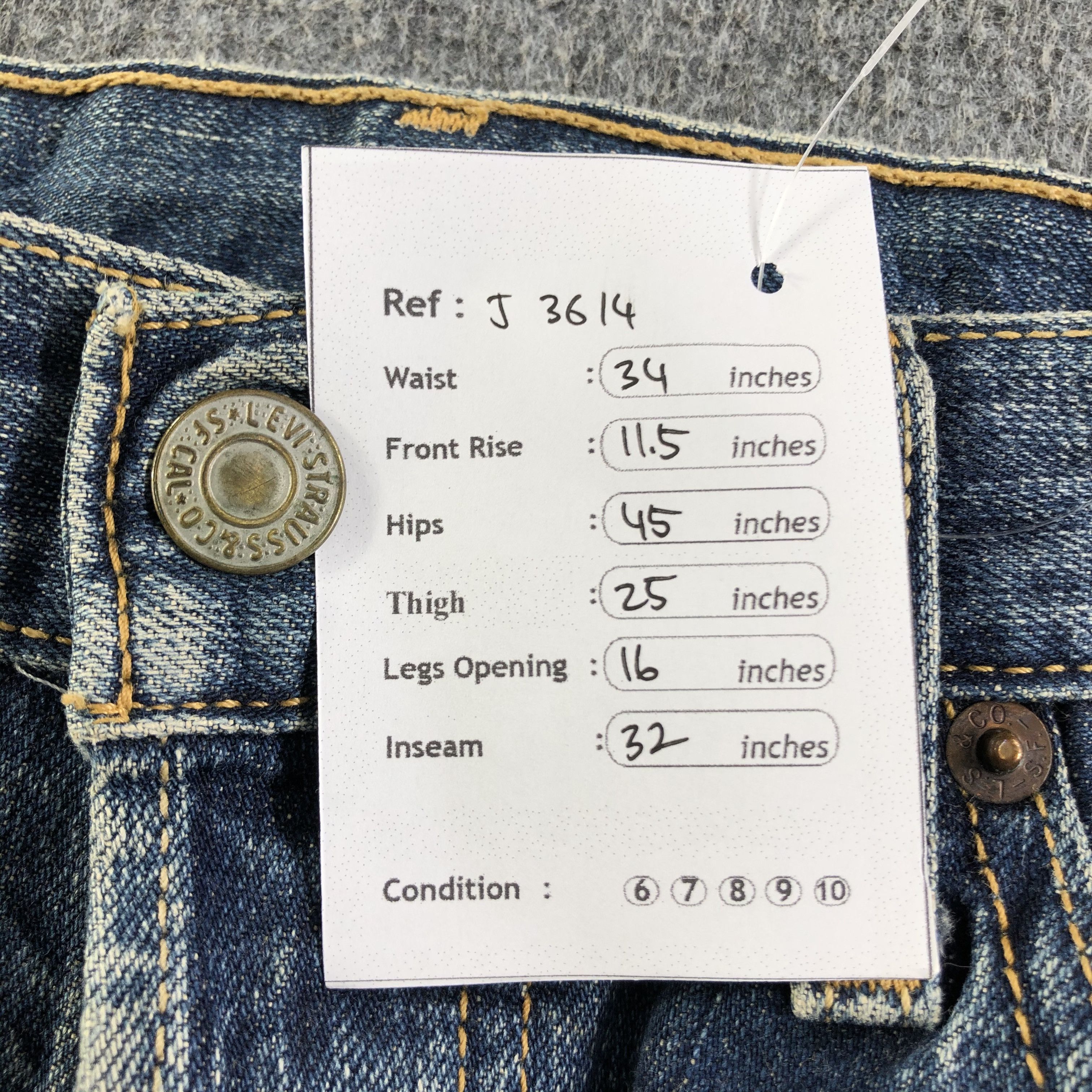Levi's Vintage Blue Wash Levis 501 Jeans-J3614 Size US 34 / EU 50 - 16 Thumbnail