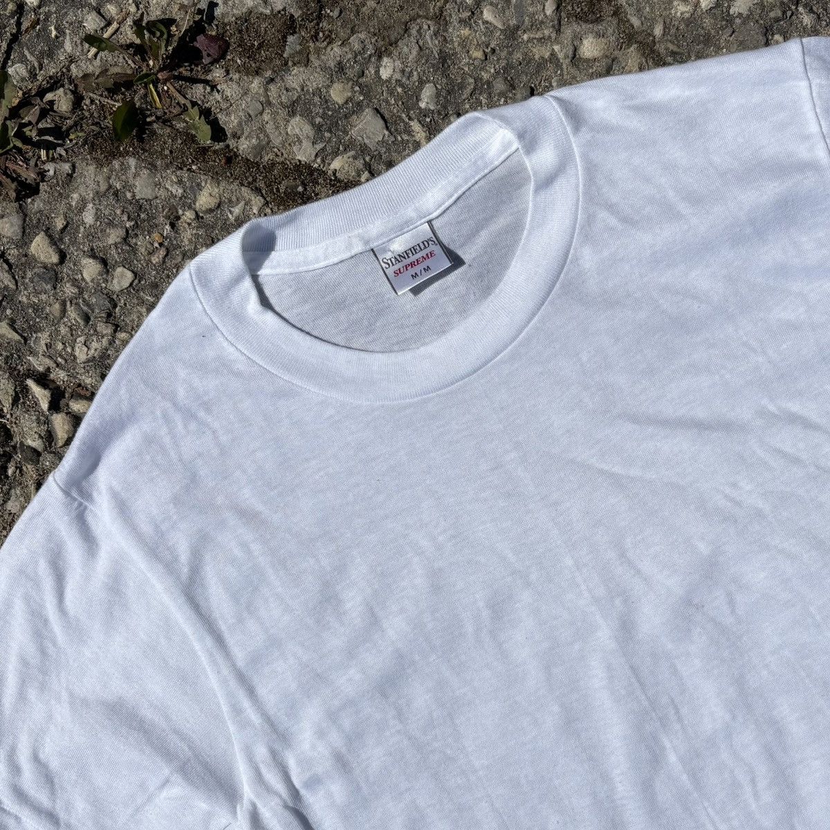 Vintage Vintage 1980s Stanfield’s Supreme Blank White T-Shirt Size US M / EU 48-50 / 2 - 2 Thumbnail