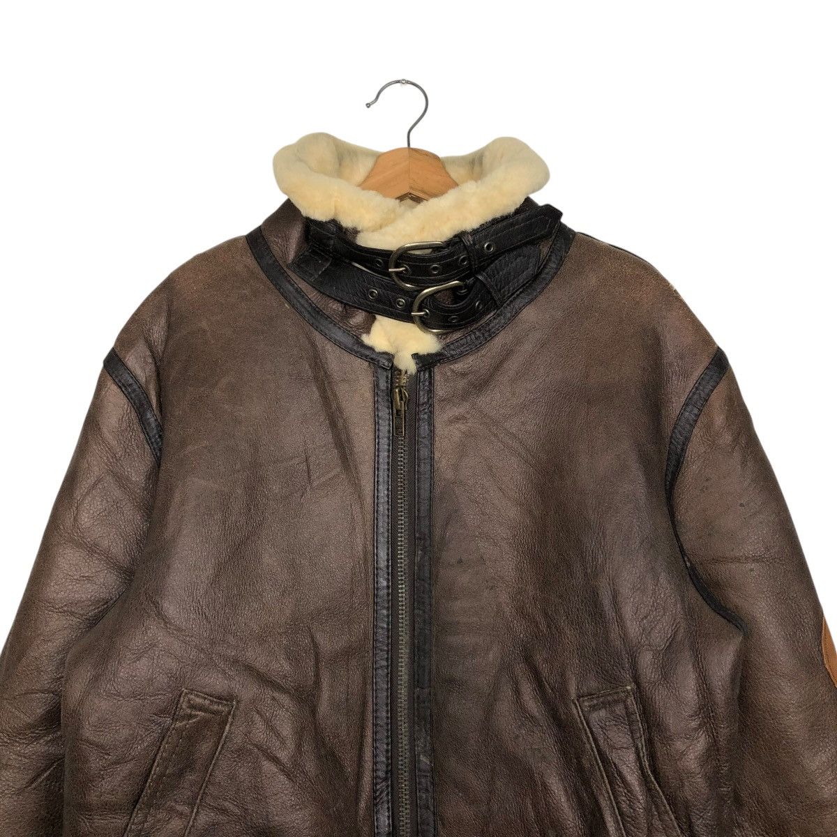Vintage 🔥VINTAGE B 3 SHEARLING LEATHER JACKET TIGER ISSEY MIYAKE Size US L / EU 52-54 / 3 - 5 Thumbnail